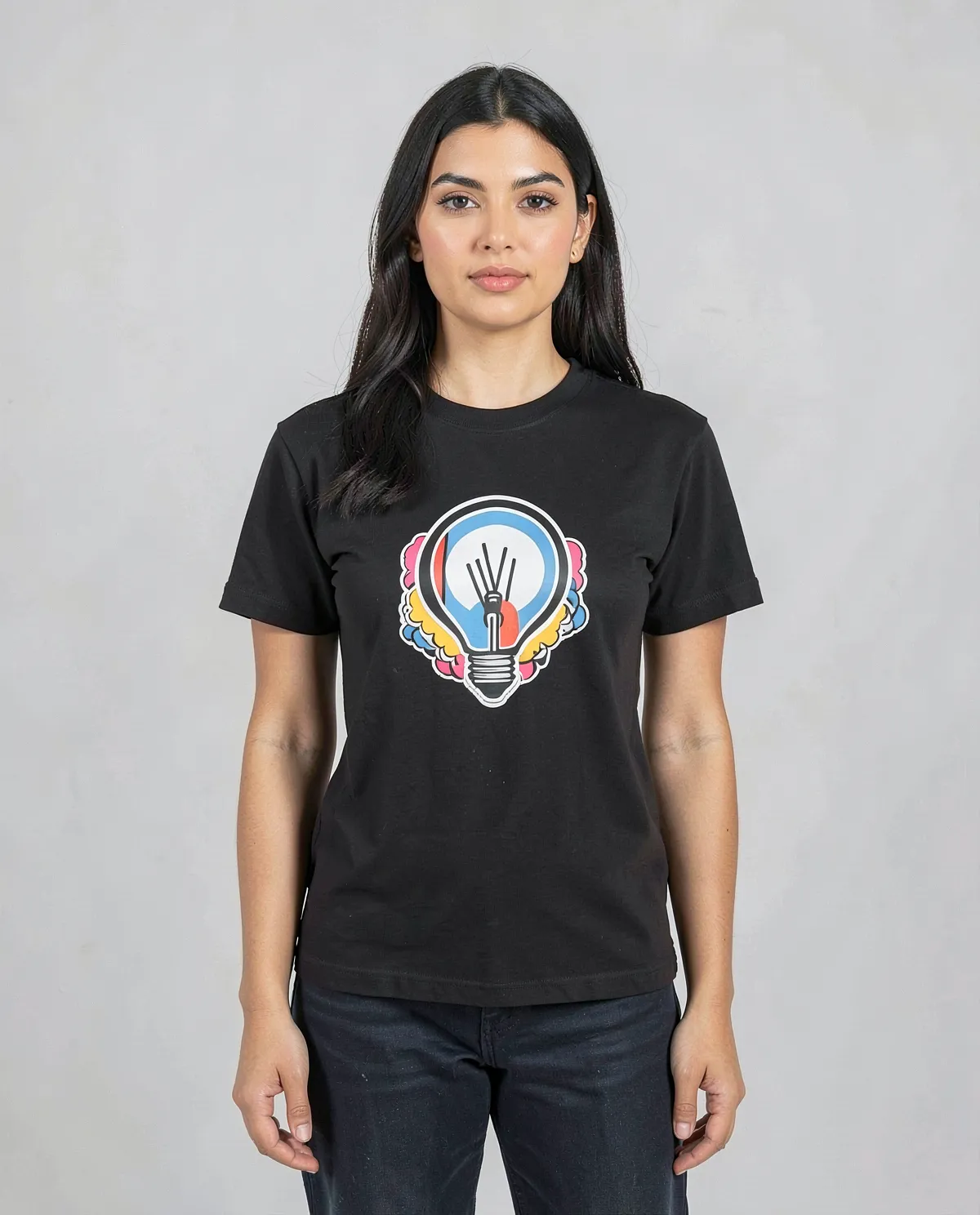Black T-Shirt with Custom Logo