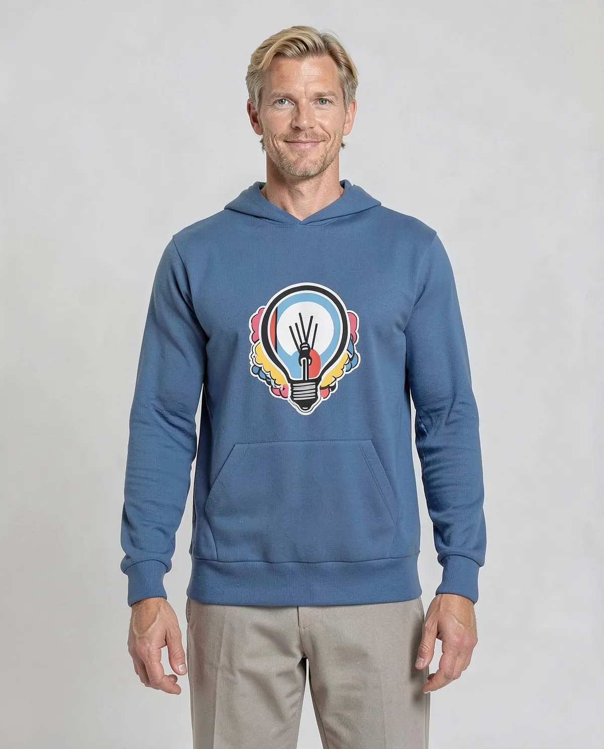 Blue Organic Brushed Sweatshirt