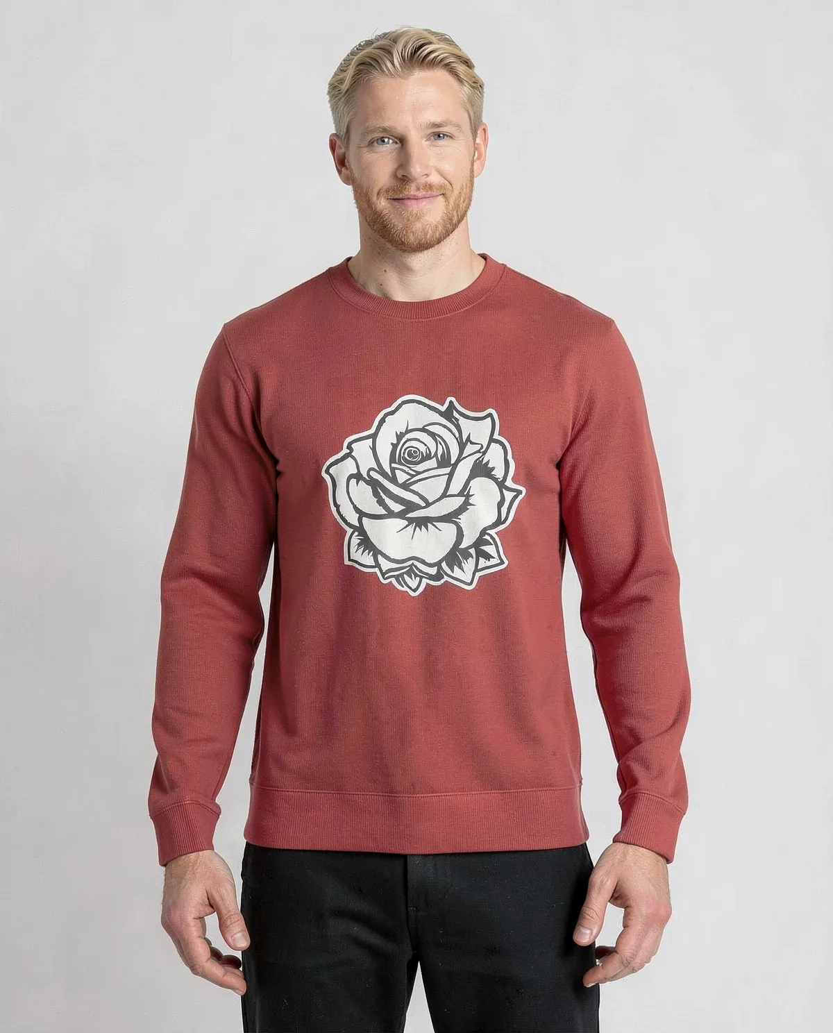 Red Brushed Organic Cotton Sweatshirt 0