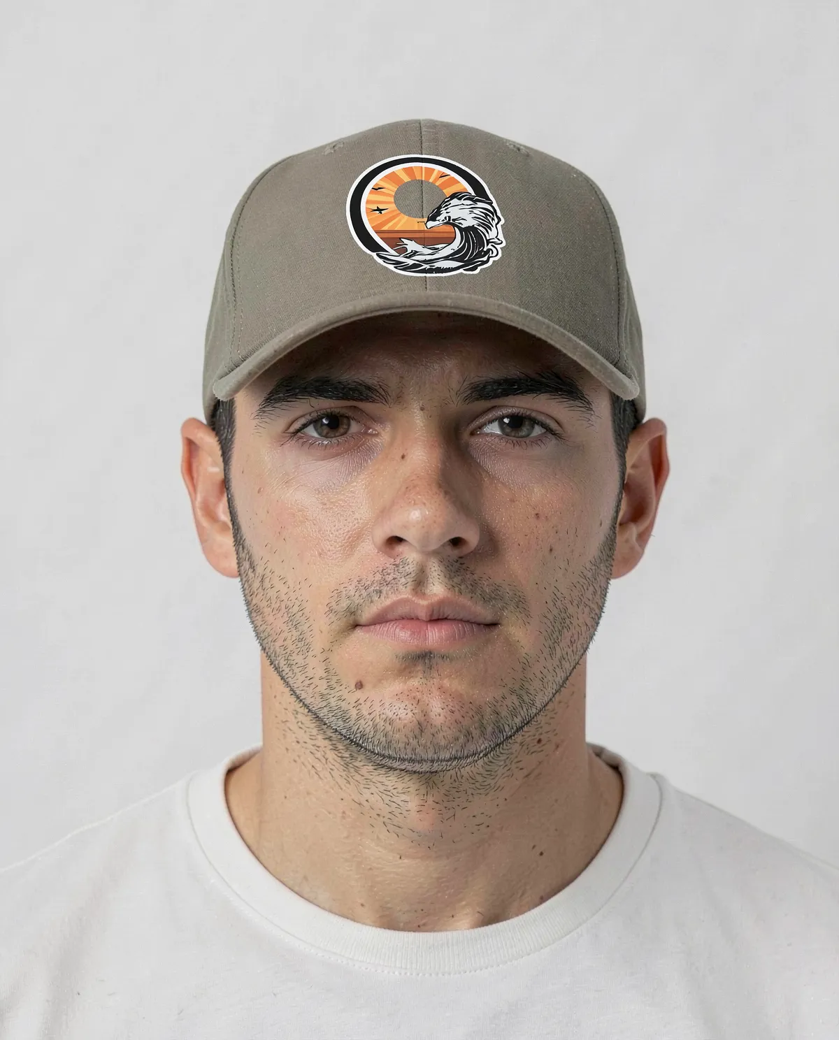 Khaki Cotton Cap with Velcro Closure