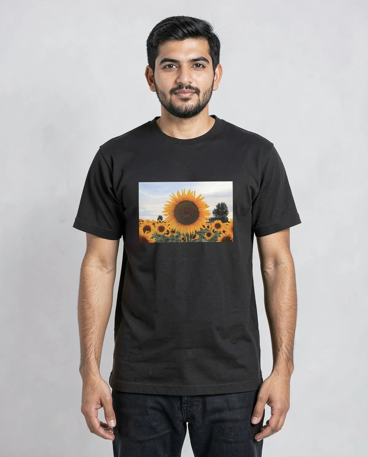 Black T-Shirt with Custom Logo