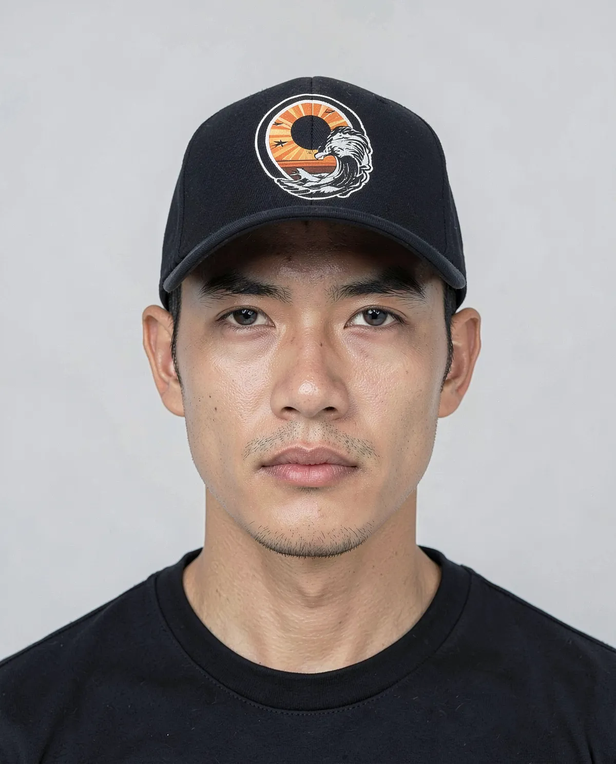 Navy 5-Panel Cotton Cap with Velcro Closure