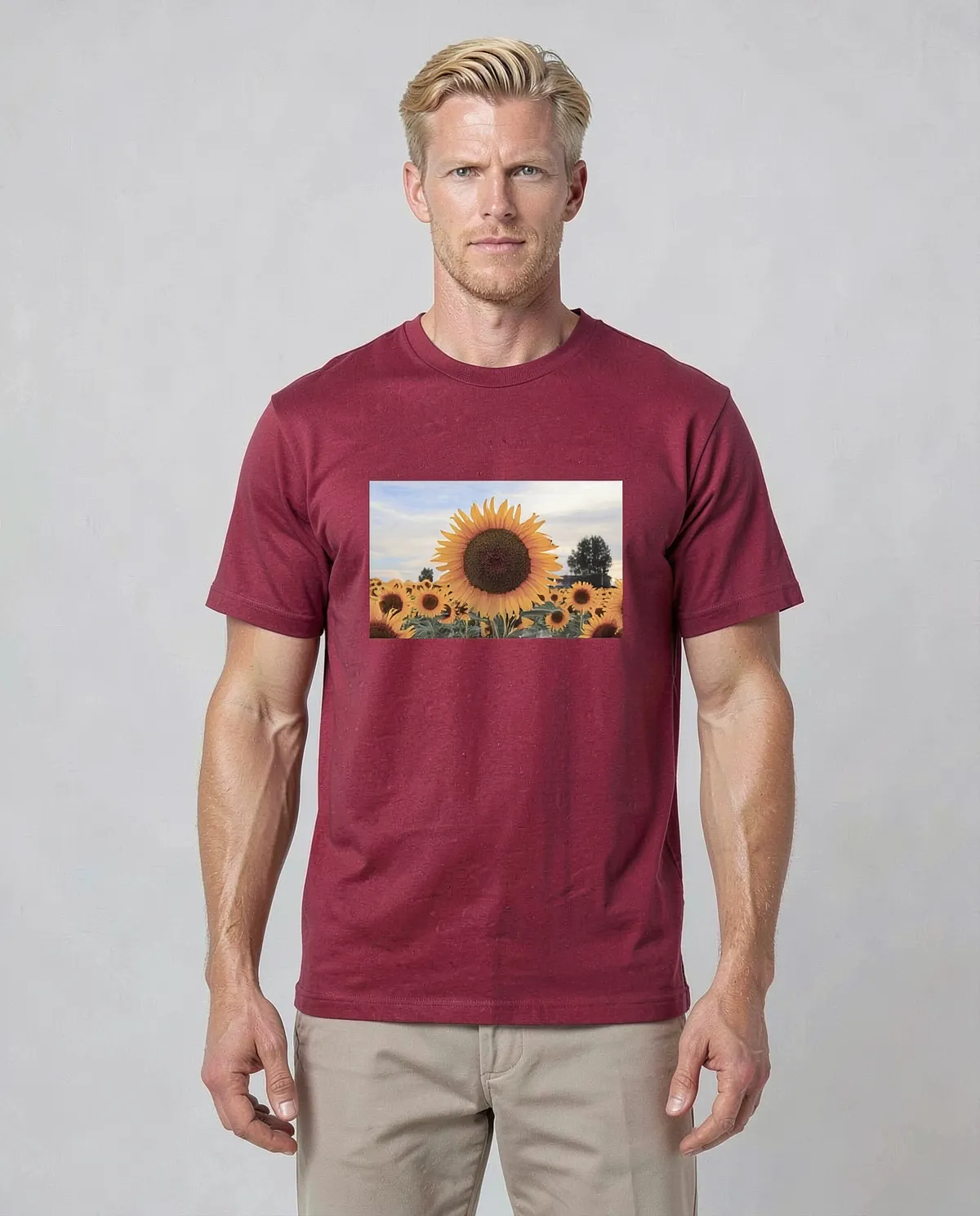 Red T-Shirt with Unique Graphic Design