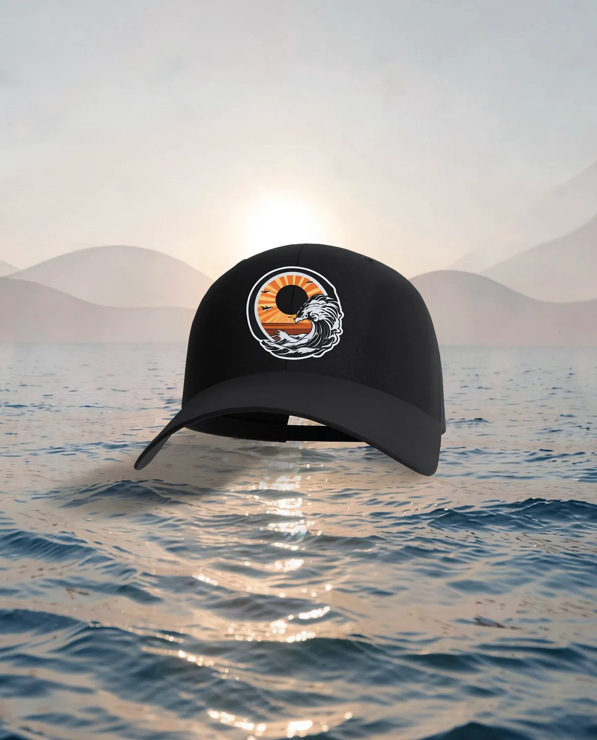 Black Cap with Adjustable Velcro Closure 59