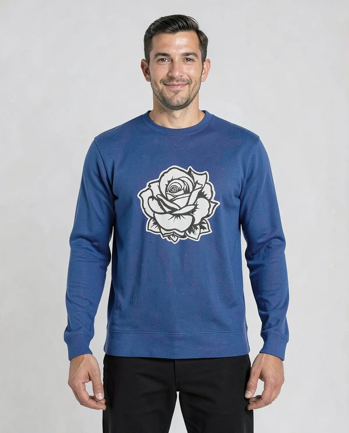 Blue Brushed Organic Cotton Sweatshirt 0