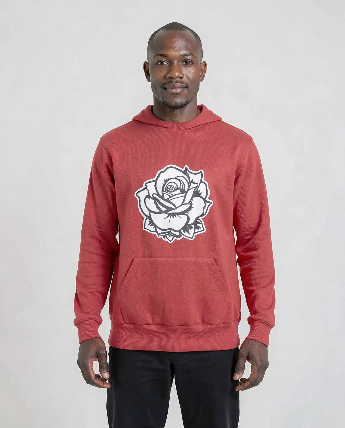 Red Brushed Organic Cotton Sweatshirt 0