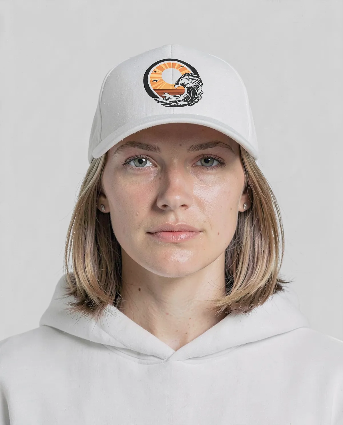 White Cotton Cap with Adjustable Velcro Closure