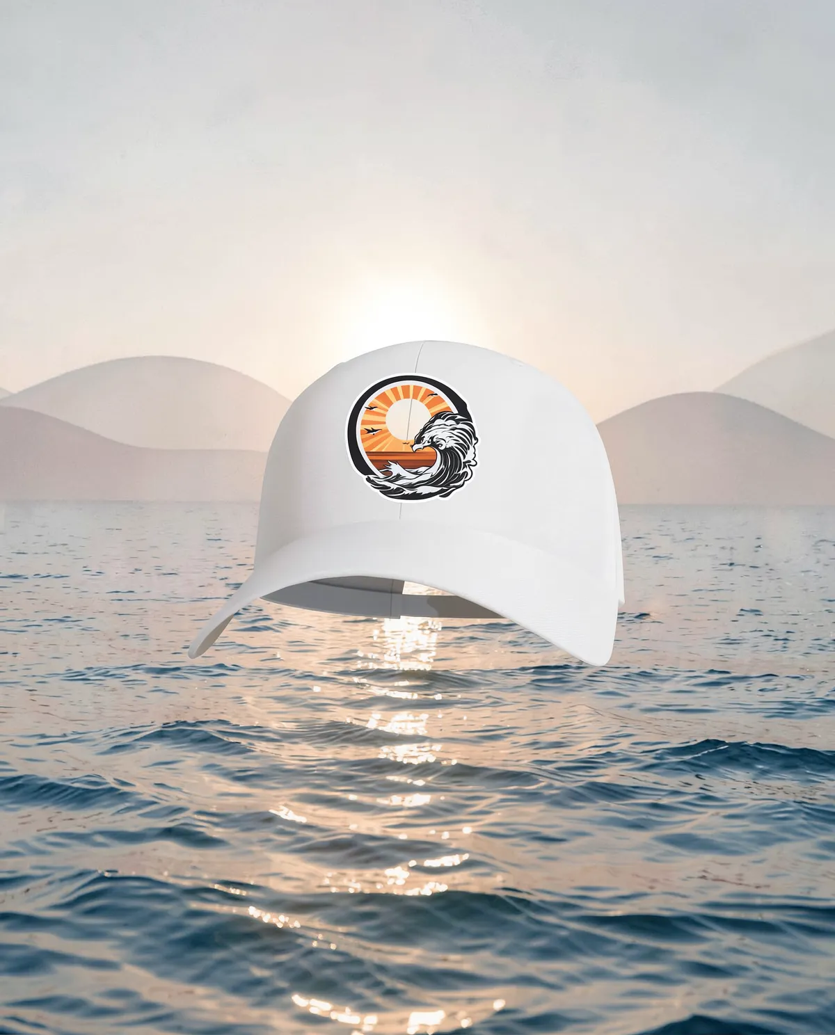 White Cotton Cap with Adjustable Velcro Closure 59