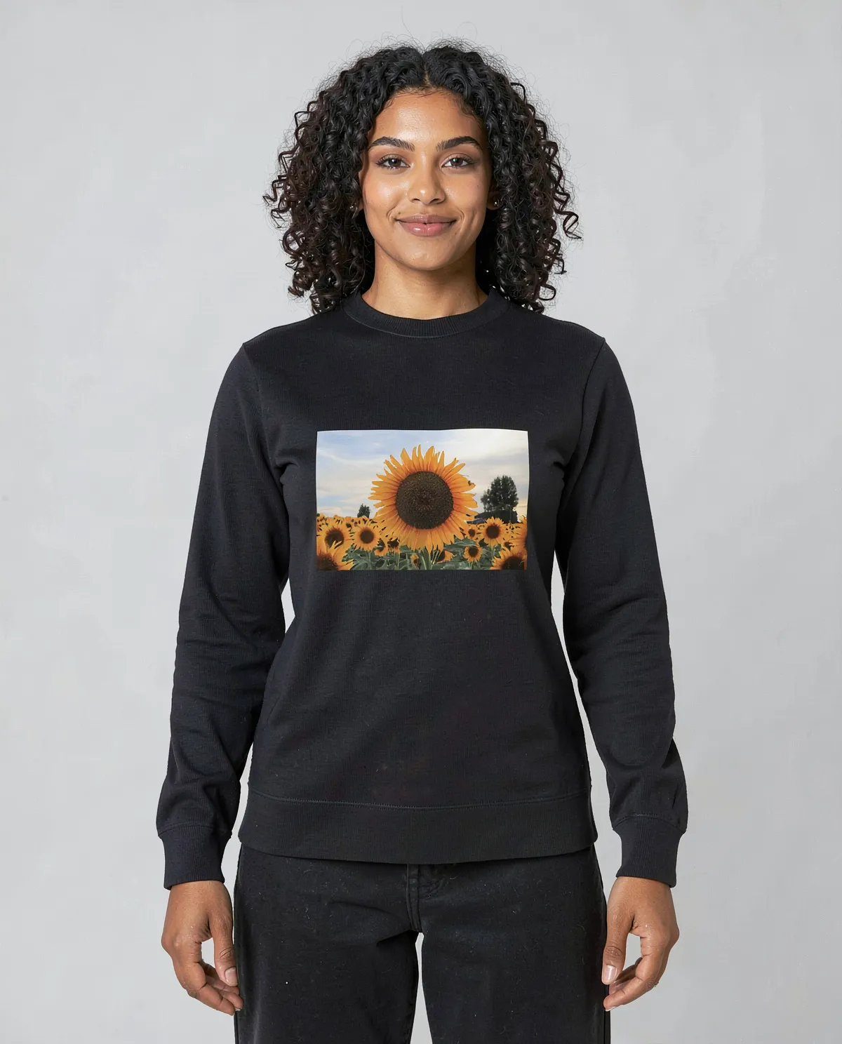 Black Brushed Organic Cotton Premium Sweatshirt