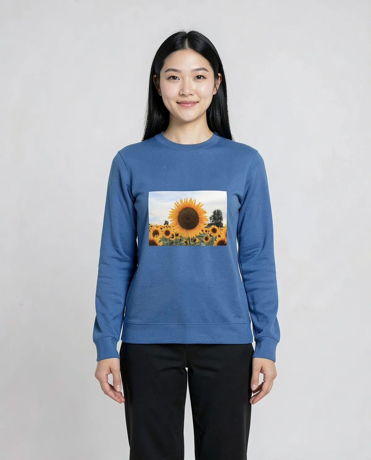 Blue Brushed Organic Sweatshirt