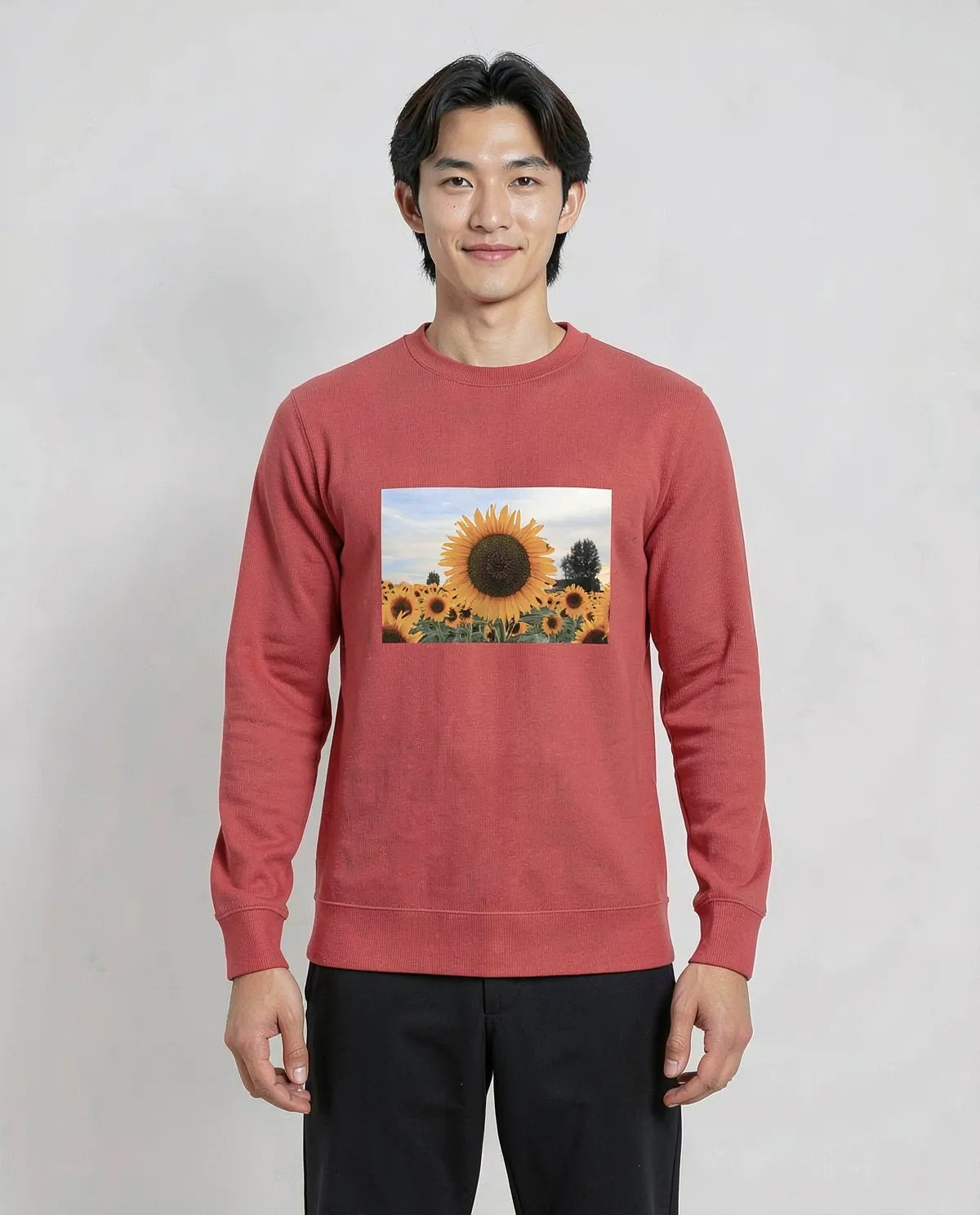 Red Brushed Organic Sweatshirt