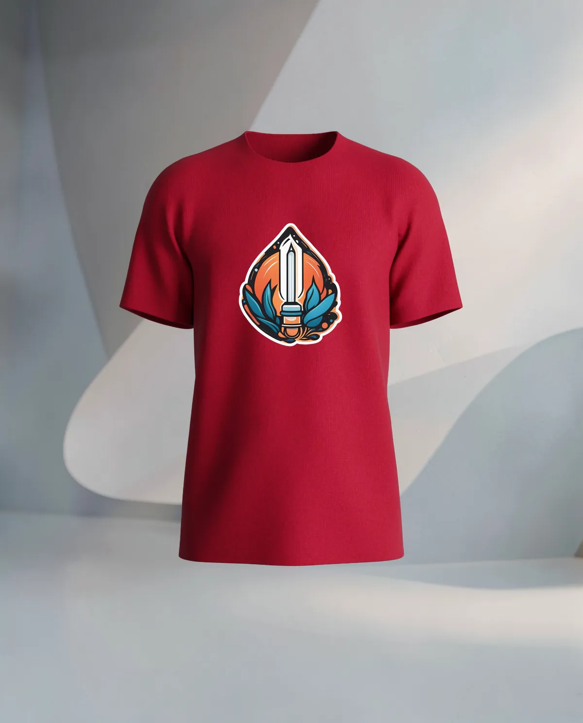 Red T-Shirt with Bold Graphic Print 59