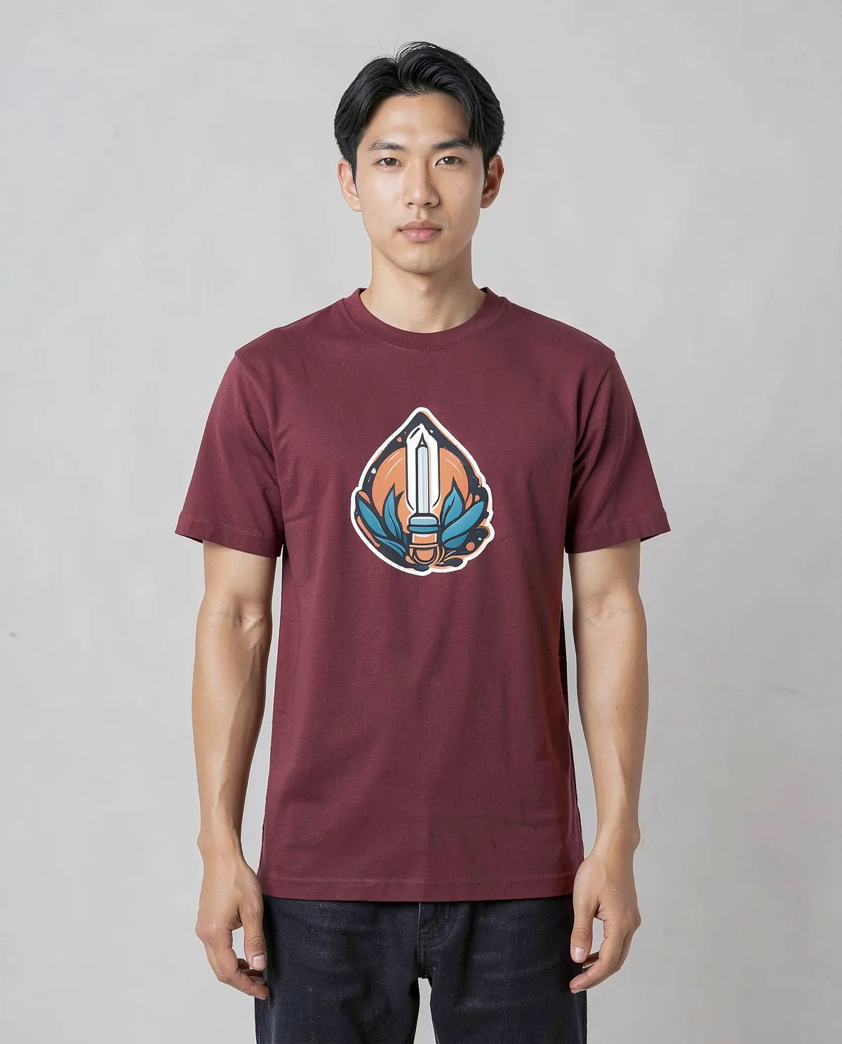 Red T-Shirt with Bold Graphic Print 0