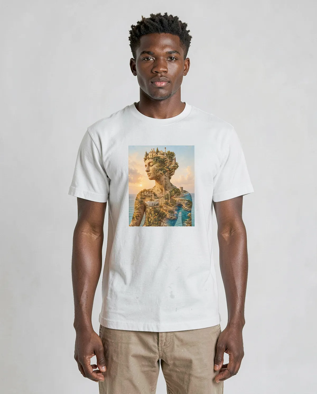 White T-Shirt with Unique Graphic Design 0