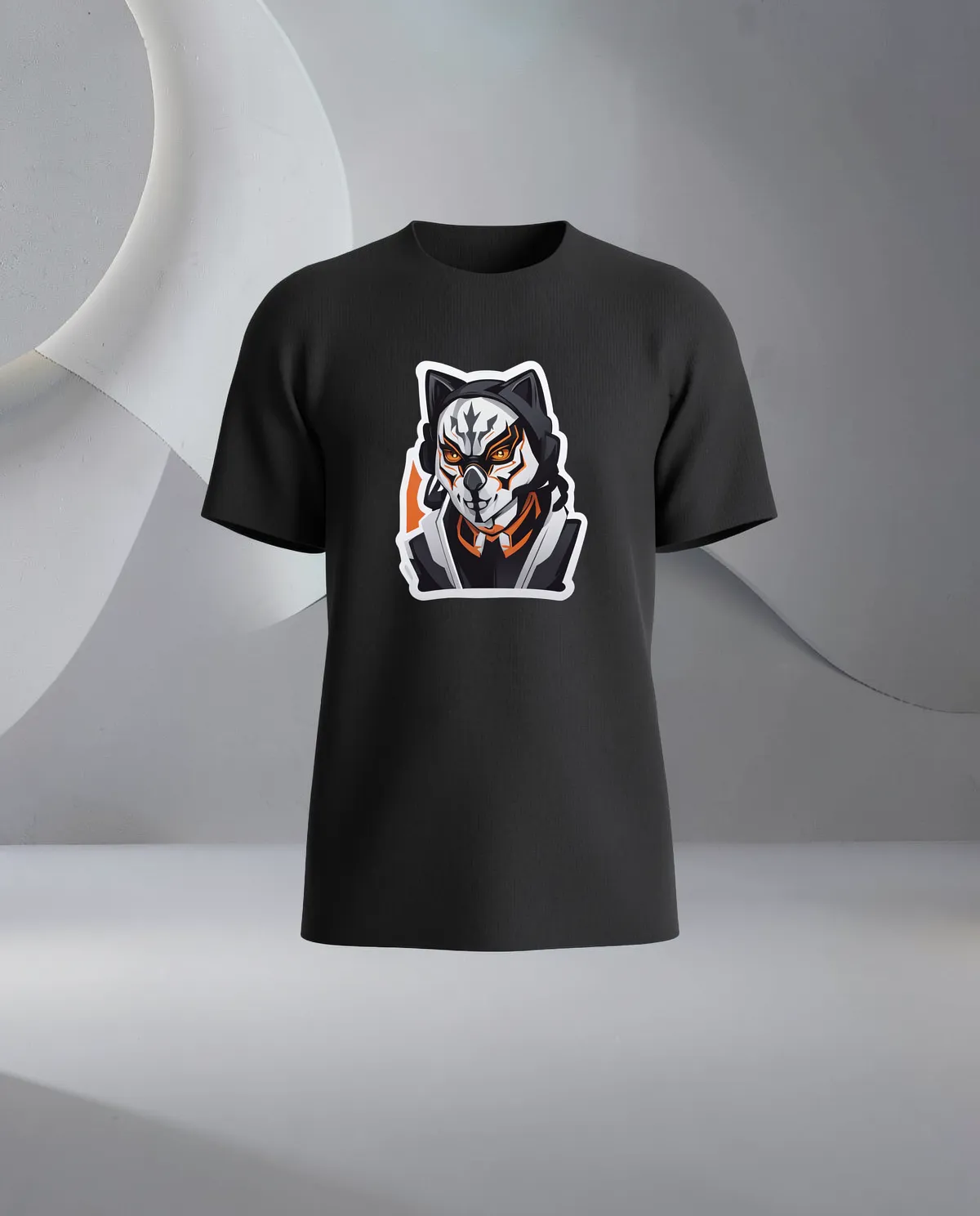 T‑shirt nera con design grafico audace 59