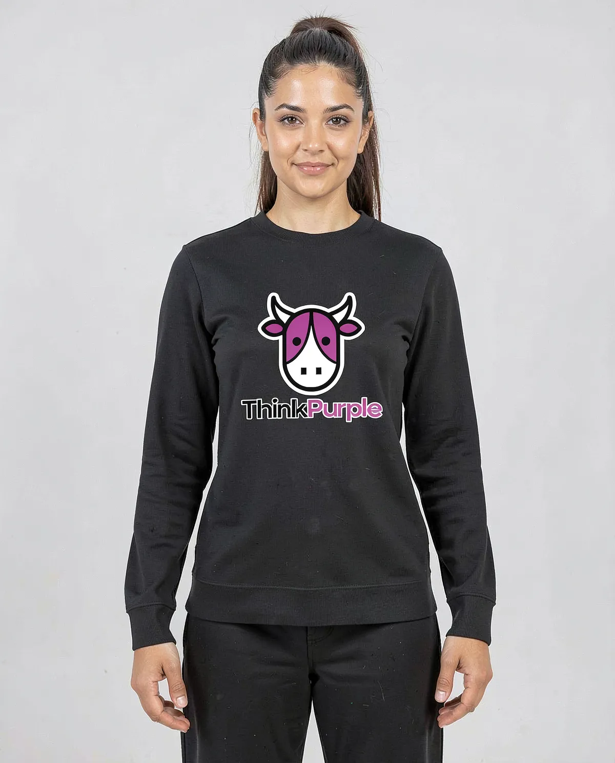 Black Brushed Organic Cotton Premium Sweatshirt