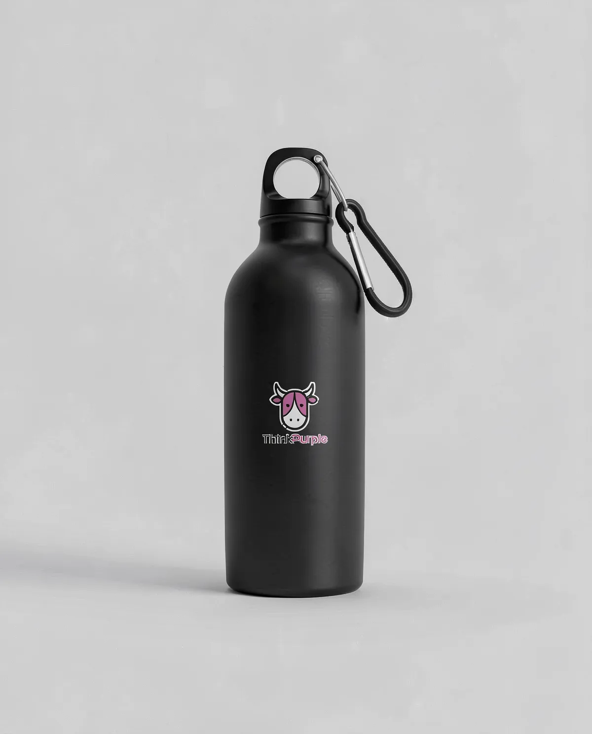 Print‑Friendly Recycled Aluminum Water Bottle with Carabiner – Outdoor Ready