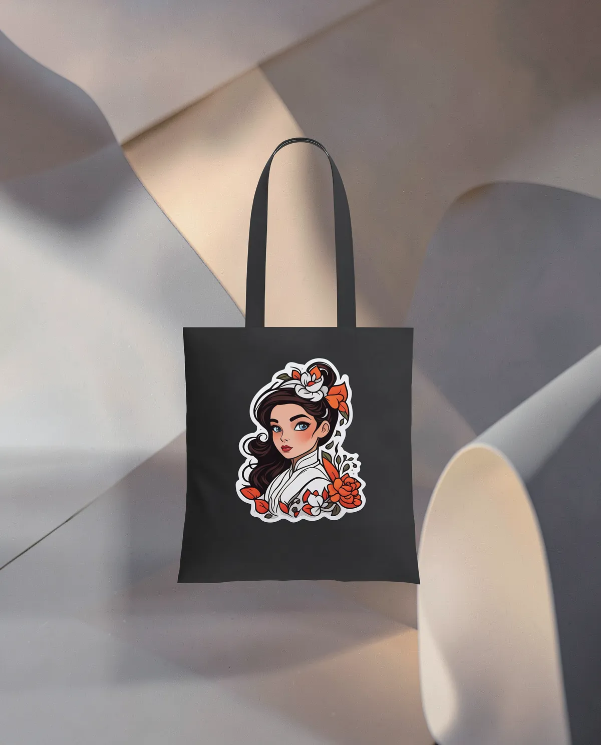 Cotton Tote Bag with Long Handles and Smooth Surface 59