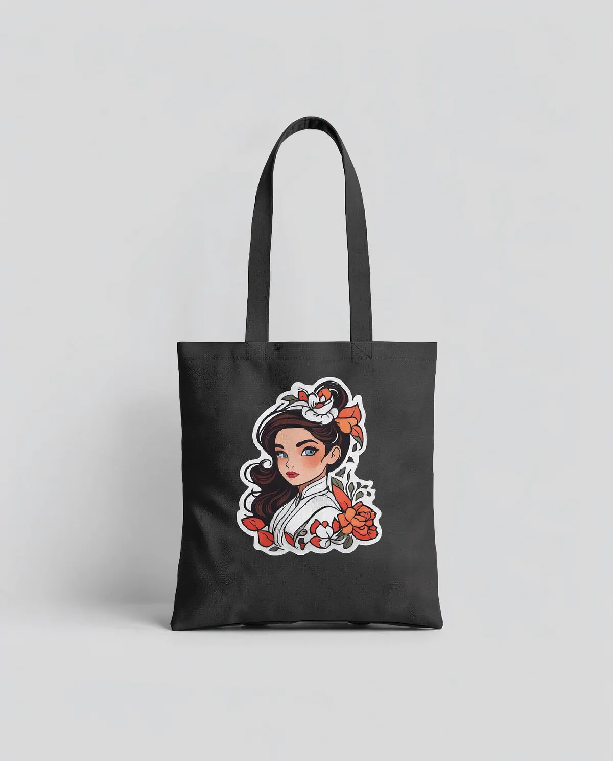 Cotton Tote Bag with Long Handles and Smooth Surface