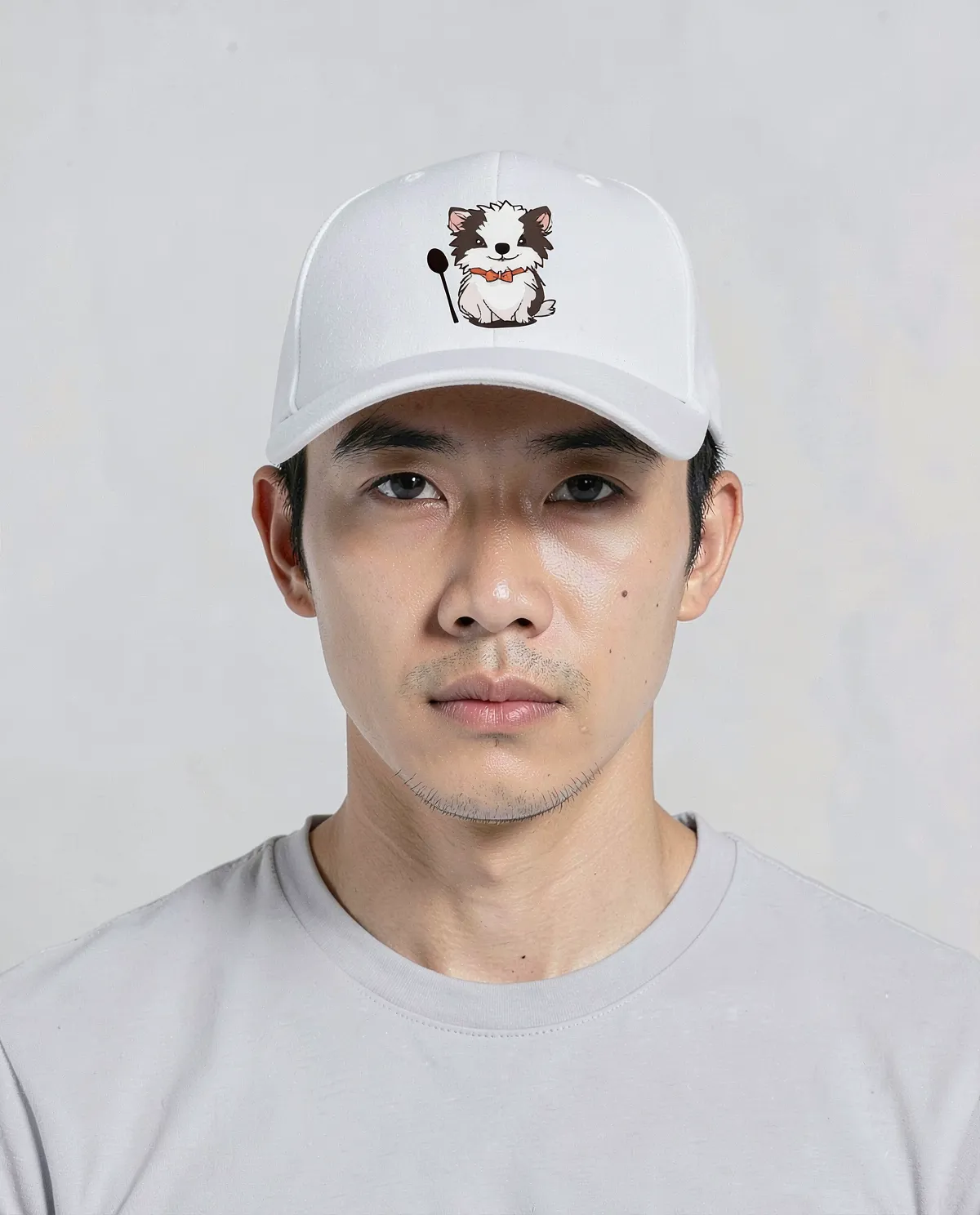White Cap with Adjustable Velcro Closure 0