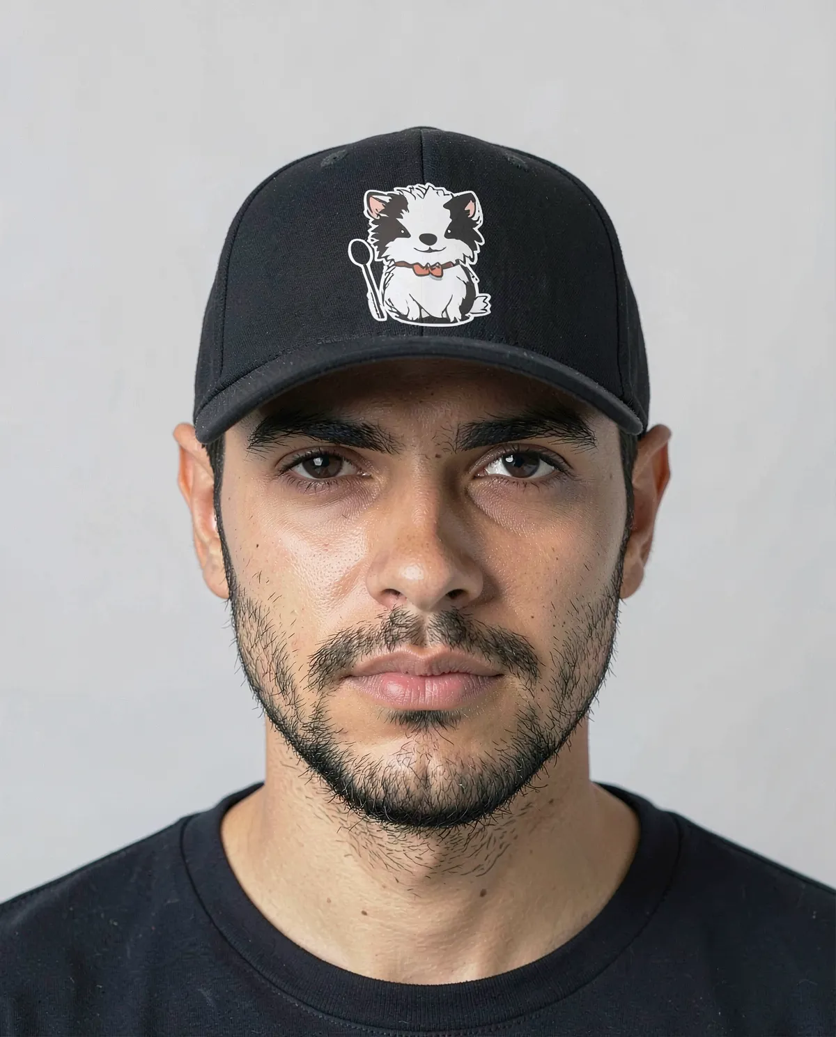 Black Cap with Adjustable Velcro Closure 0