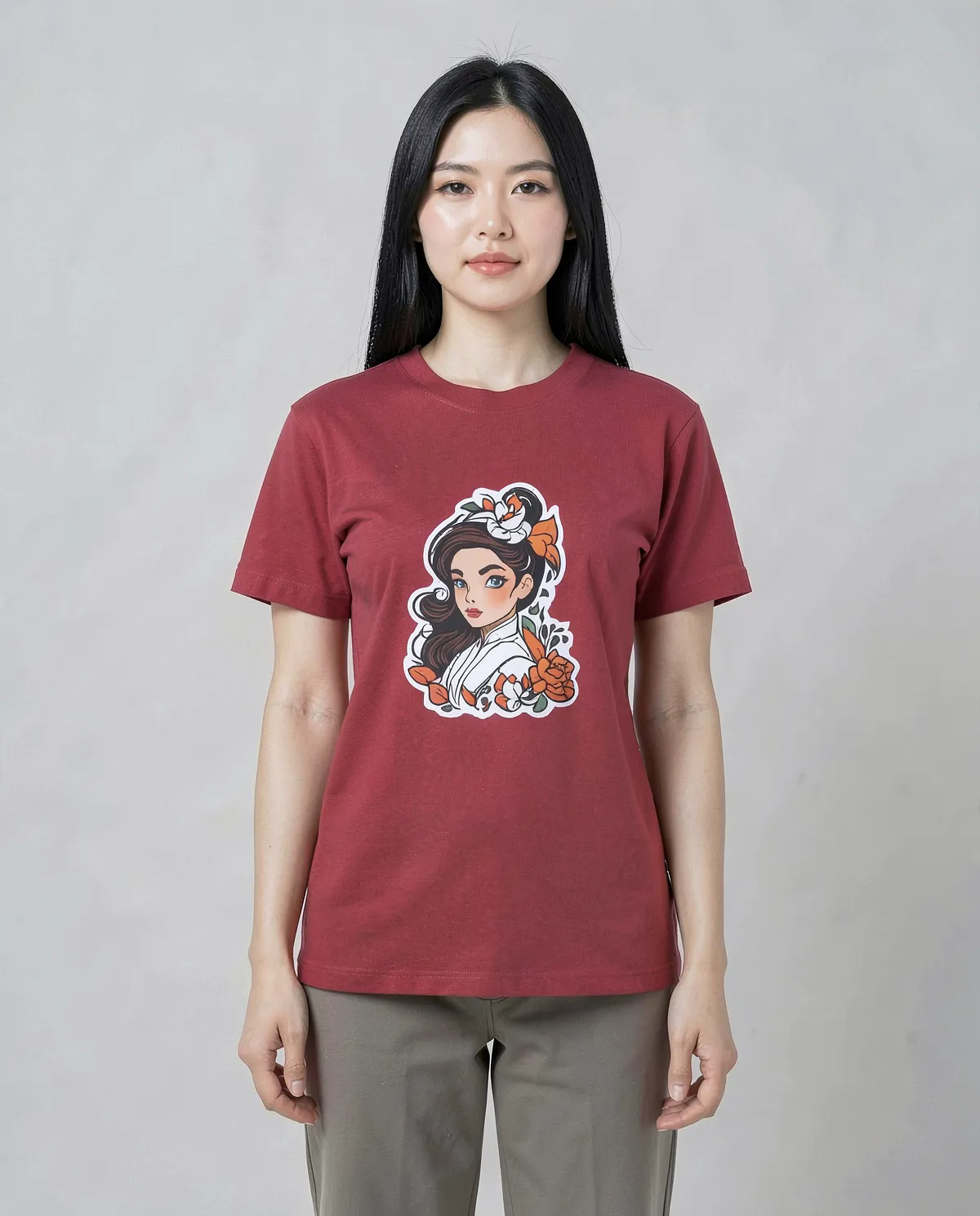 Red T-Shirt Featuring Bold Logo Design 0