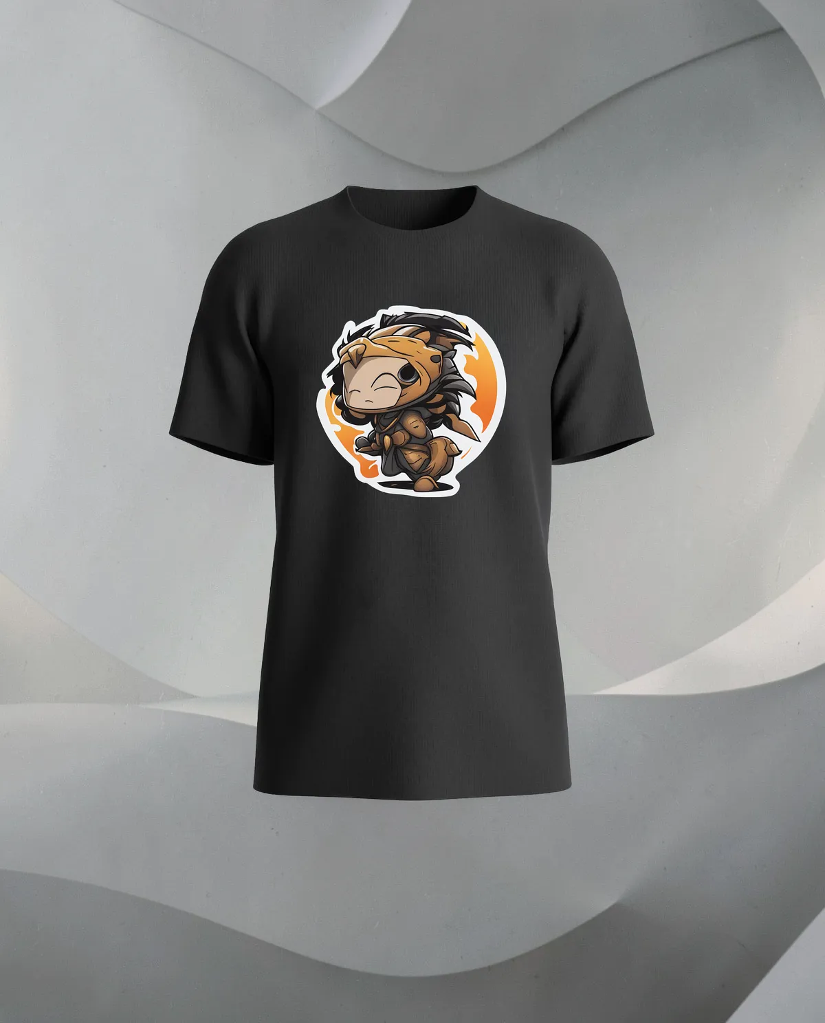 Black T-Shirt with Unique Graphic Design 59