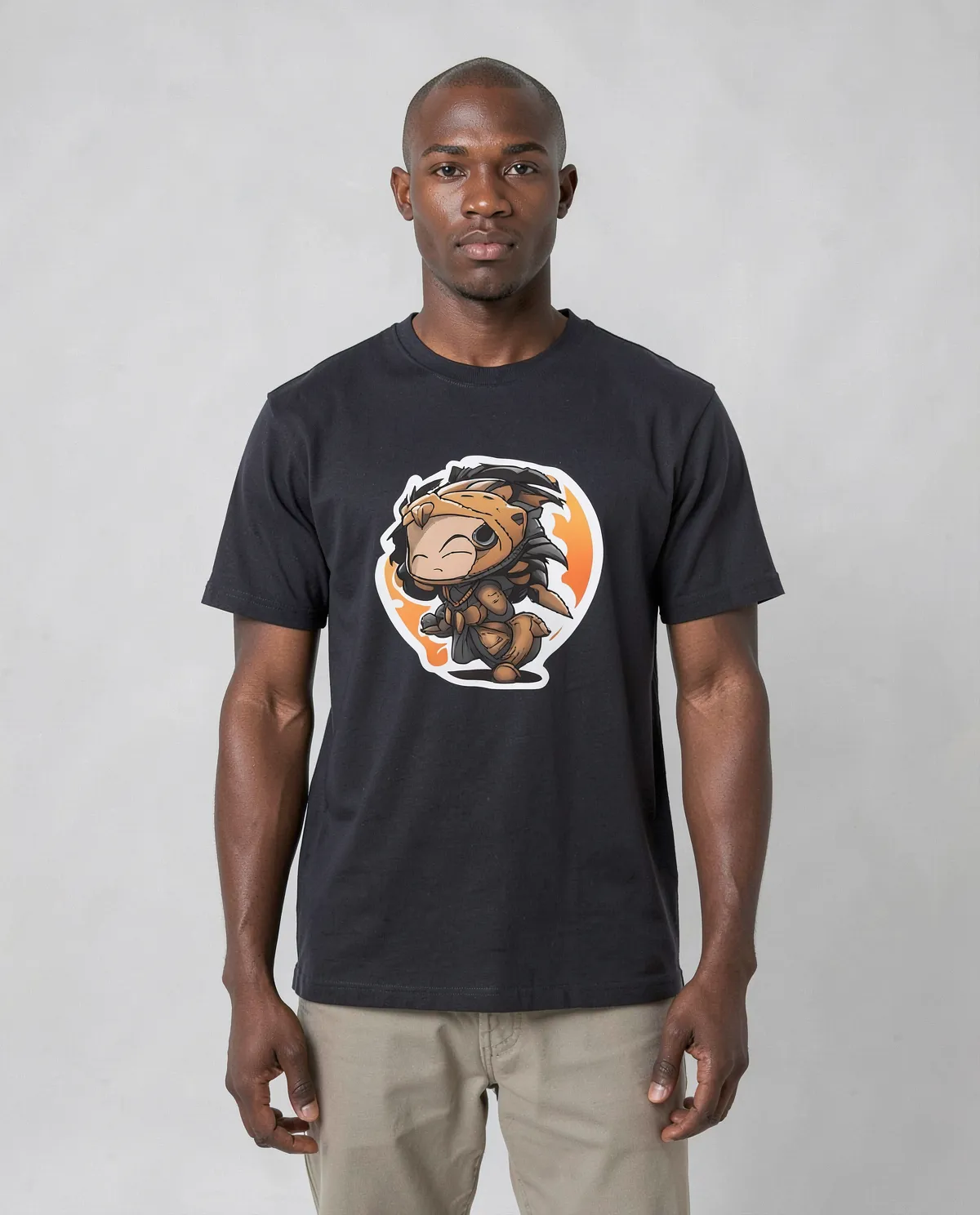 Black T-Shirt with Unique Graphic Design 0
