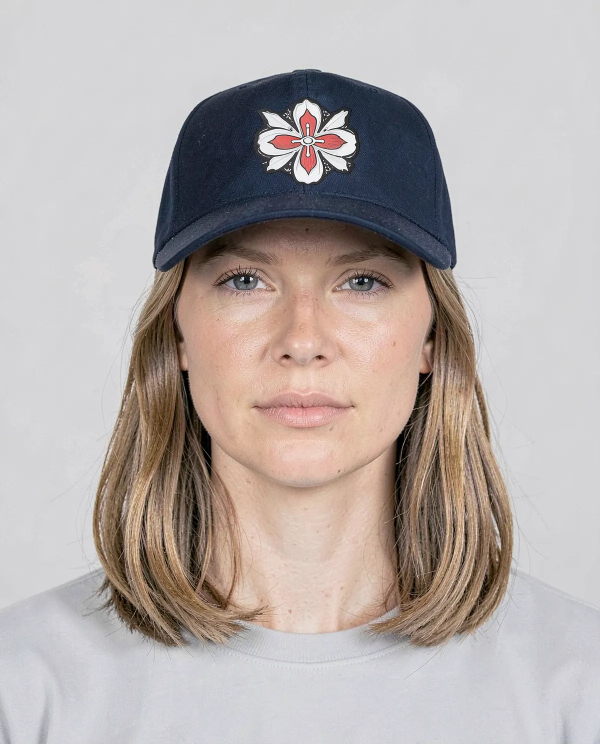 Navy 5-Panel Cotton Cap with Velcro Closure 0