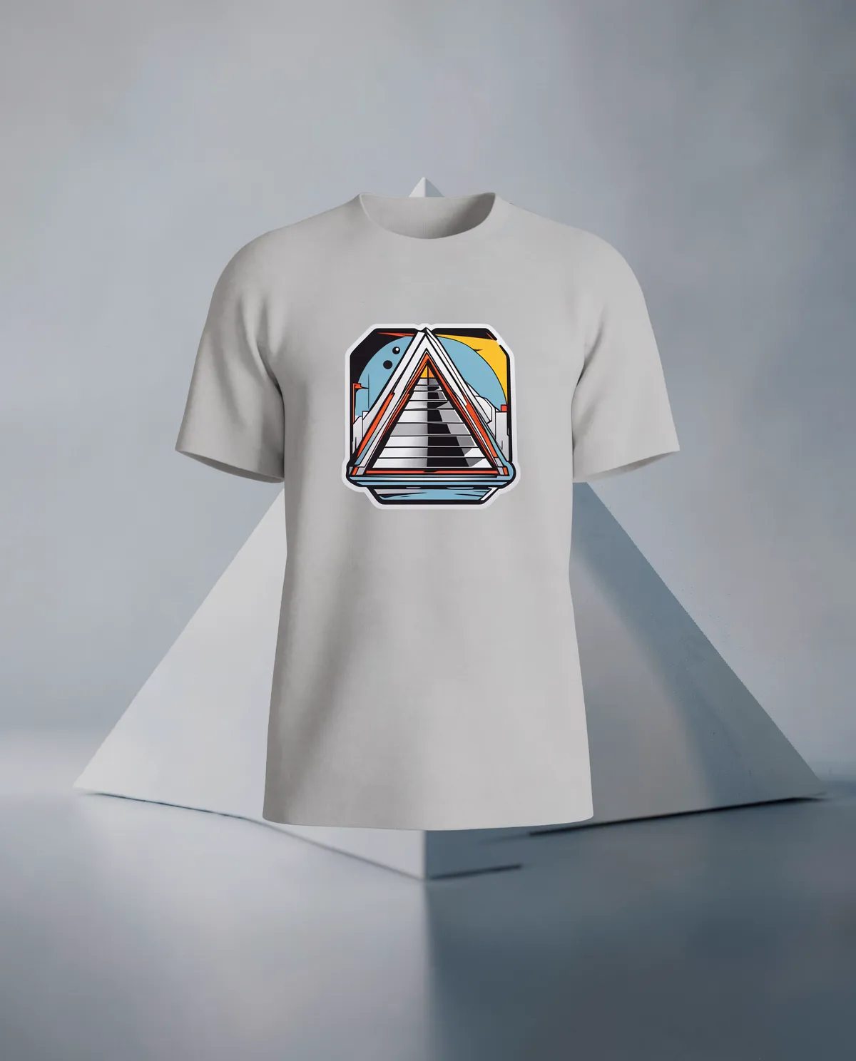 Grey Organic Cotton T-Shirt with Minimalist Logo Print 59