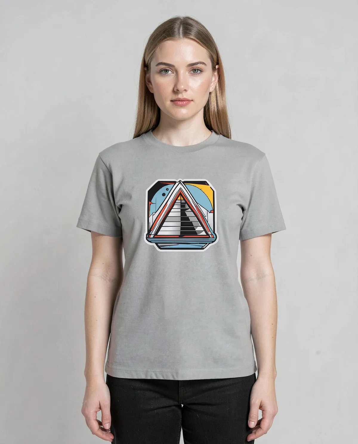 Grey Organic Cotton T-Shirt with Minimalist Logo Print
