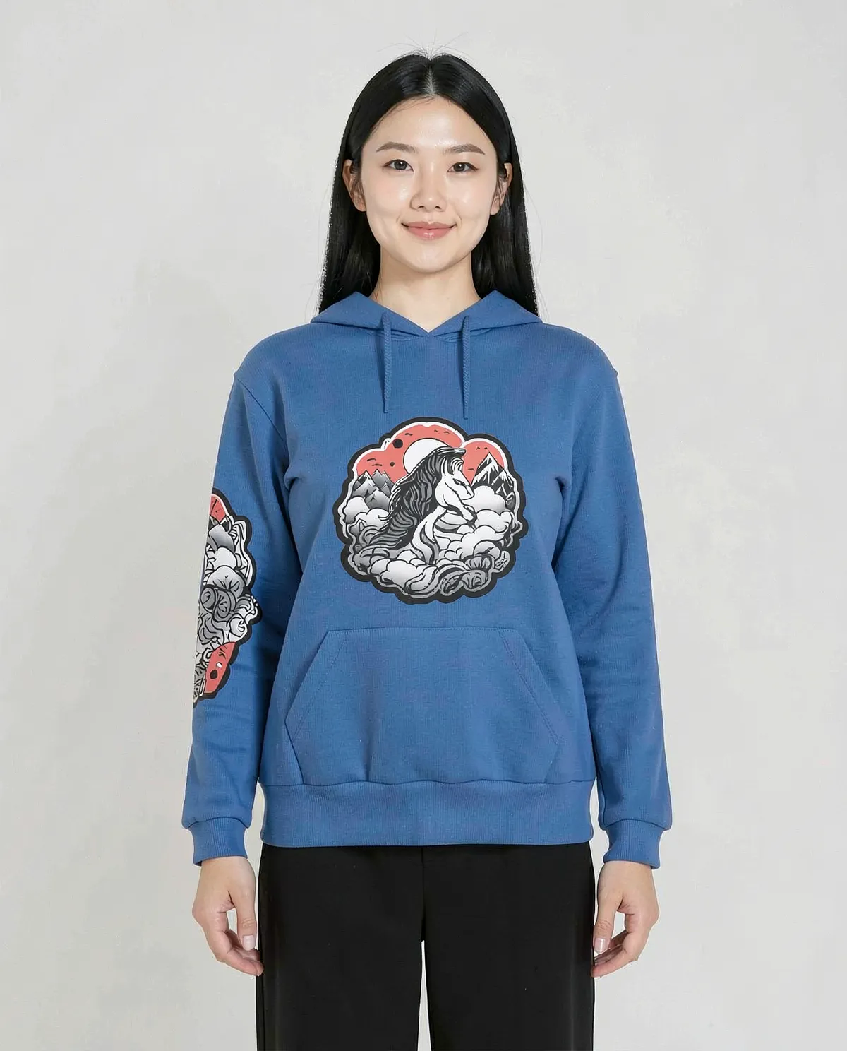 Blue Brushed Organic Cotton Sweatshirt 0