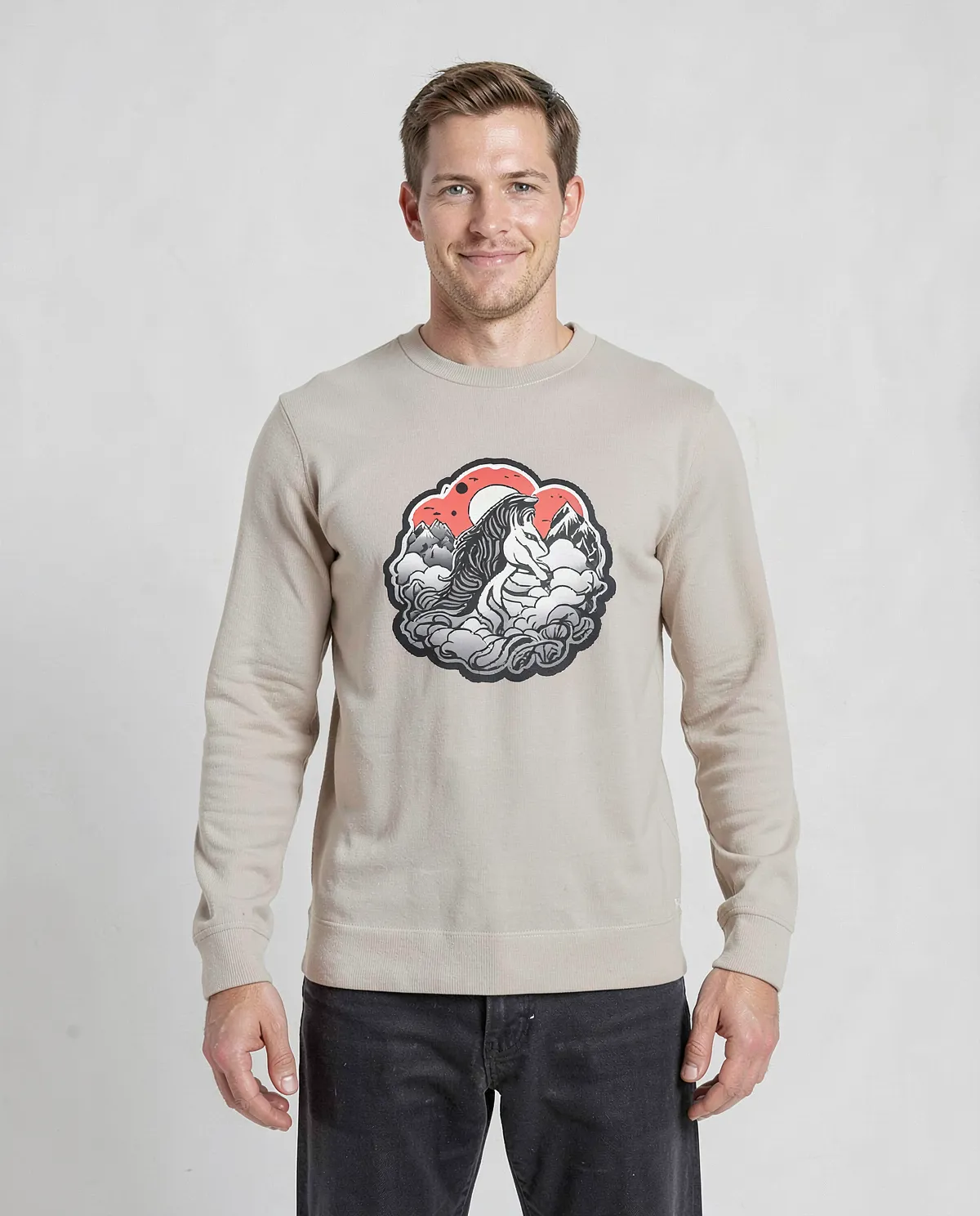 Cream Unisex Sweatshirt Soft Cotton Comfort 0