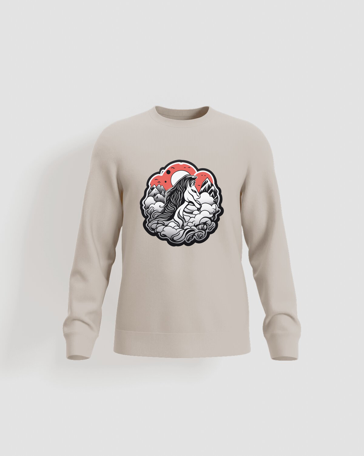 Cream Unisex Sweatshirt Soft Cotton Comfort 59