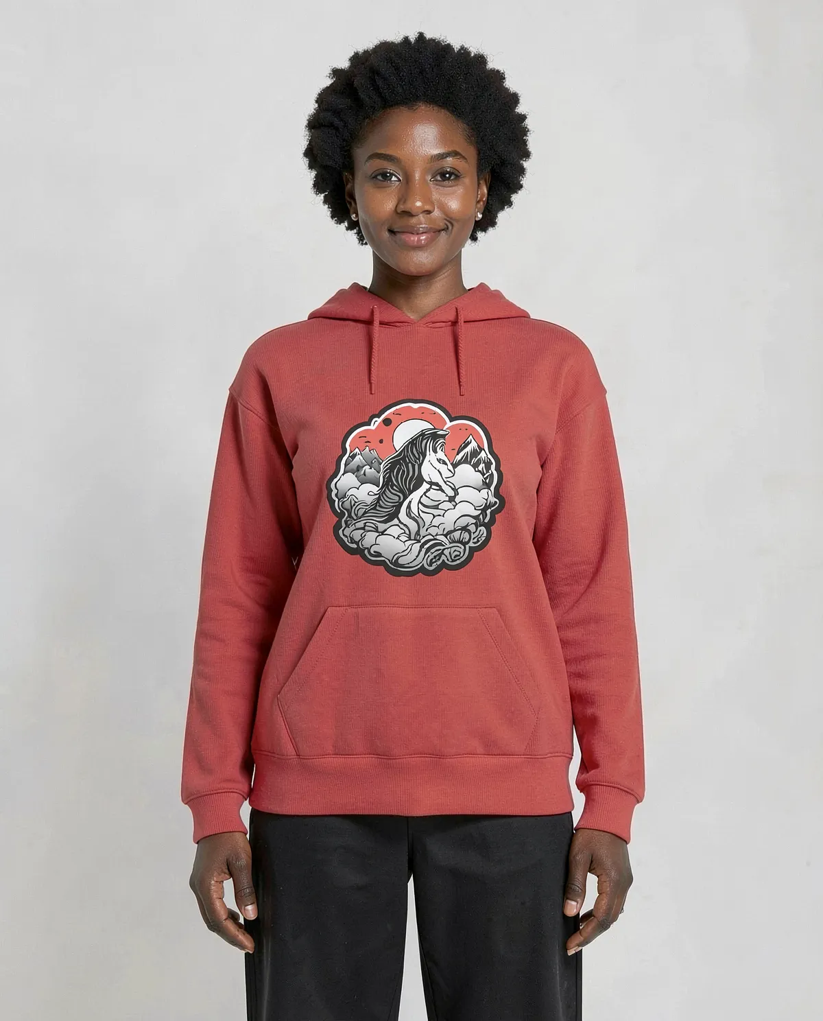 Red Unisex Organic Cotton Sweatshirt with Brushed Finish 0