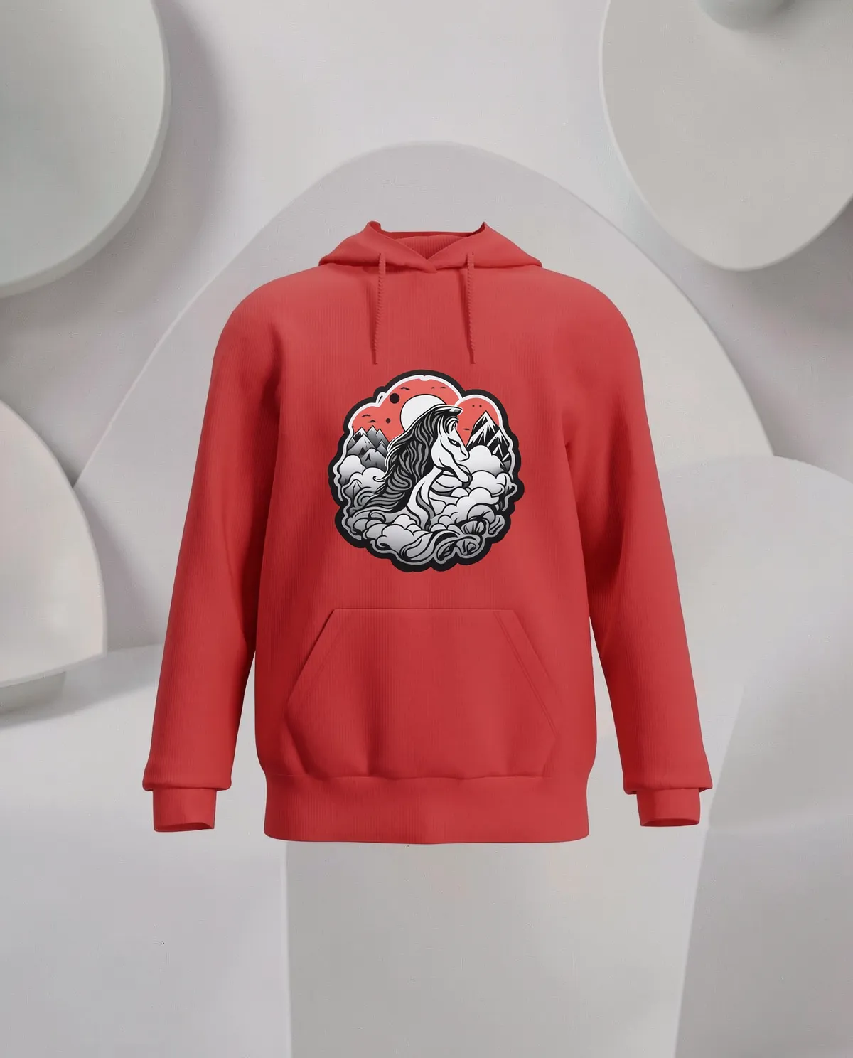 Red Unisex Organic Cotton Sweatshirt with Brushed Finish 59