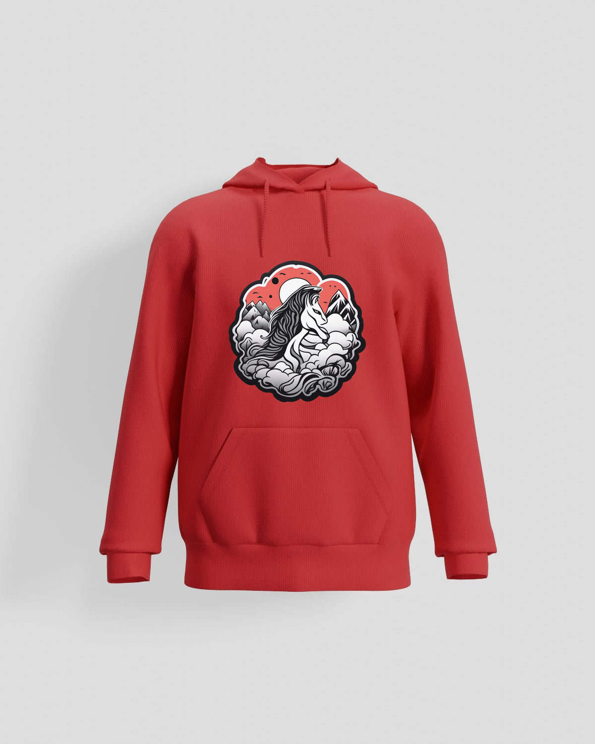 Red Unisex Organic Cotton Sweatshirt with Brushed Finish 59