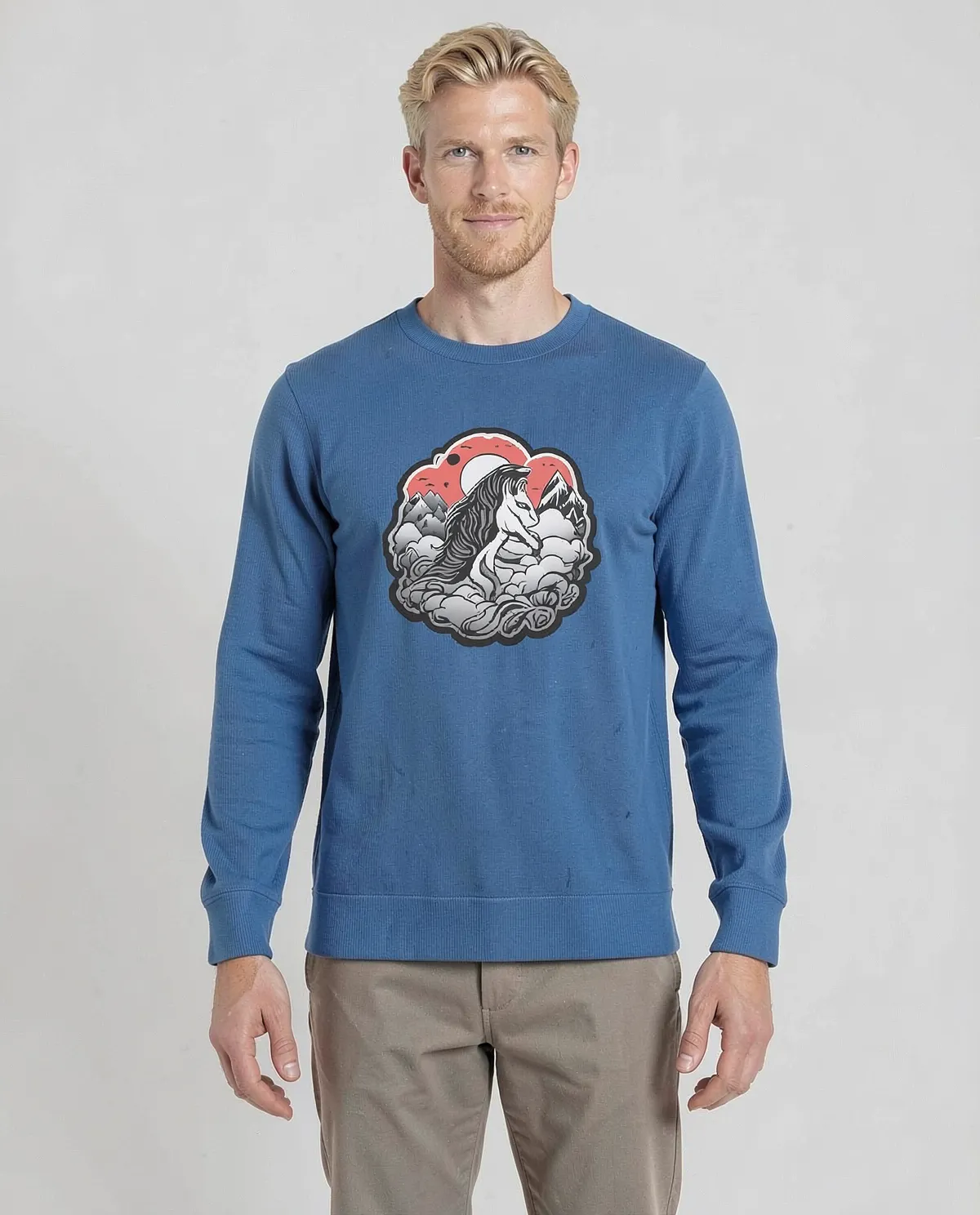Blue Unisex Organic Cotton Sweatshirt