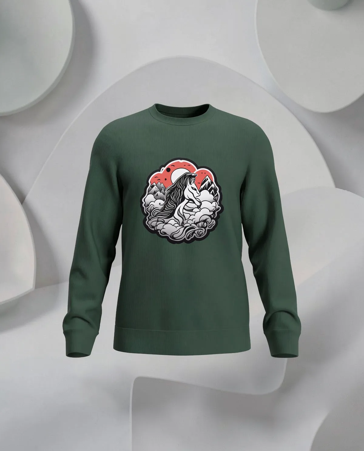Green Brushed Organic Cotton Sweatshirt Soft Eco‑Friendly Comfort 59