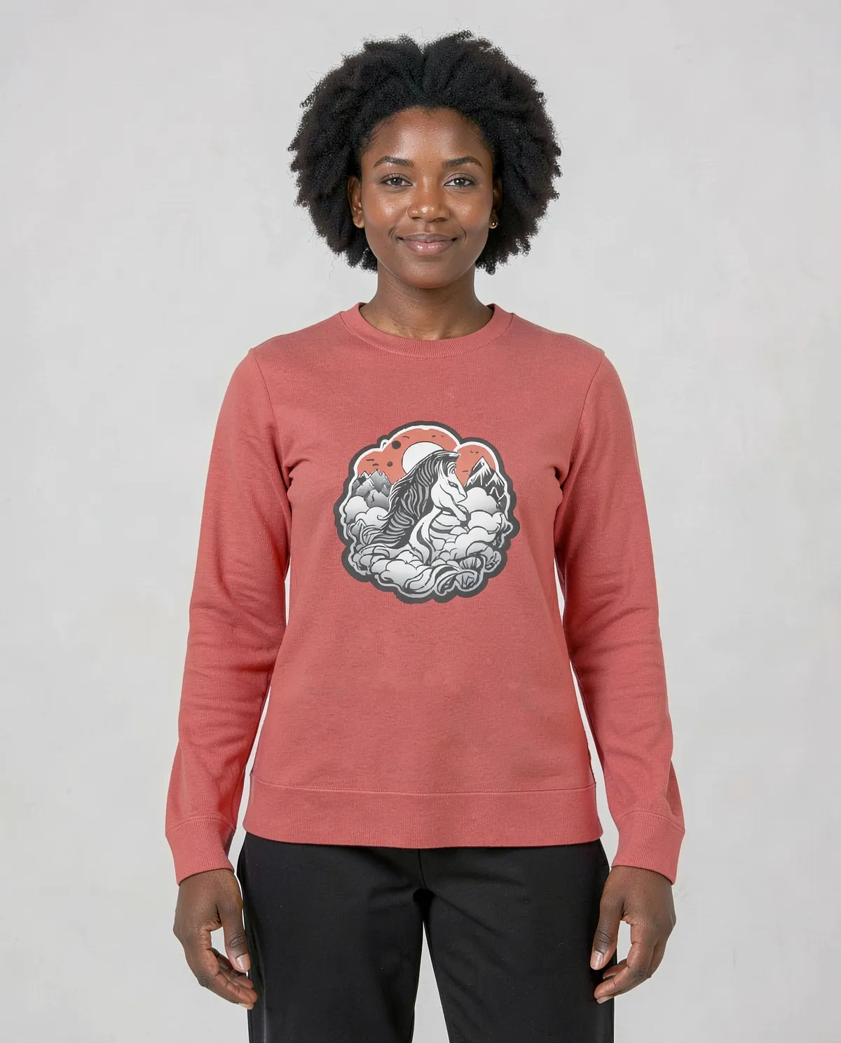 Red Organic Cotton Sweatshirt – Sustainable Comfort