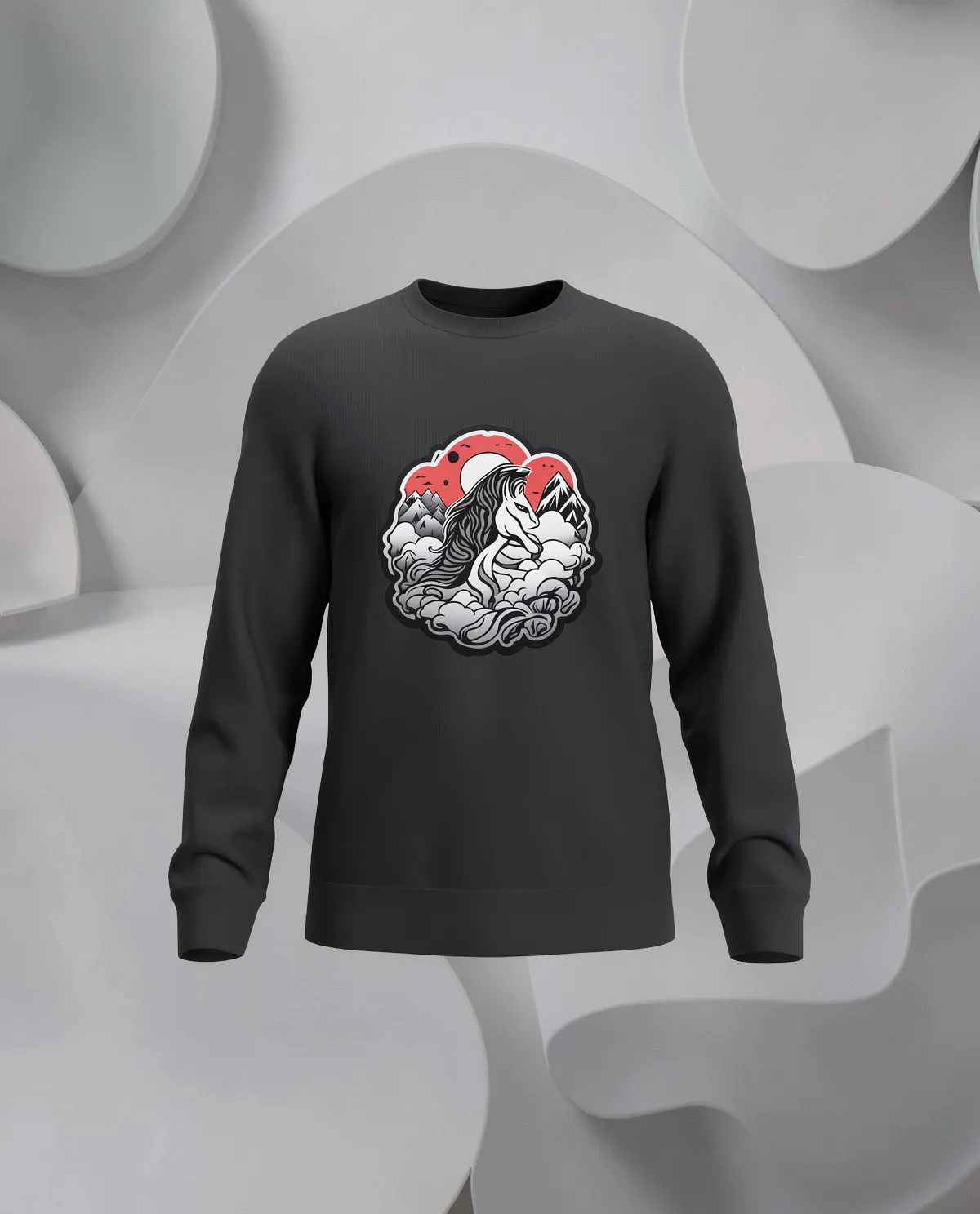 Black Unisex Sweatshirt – 100% Cotton, Set‑In Sleeves 59