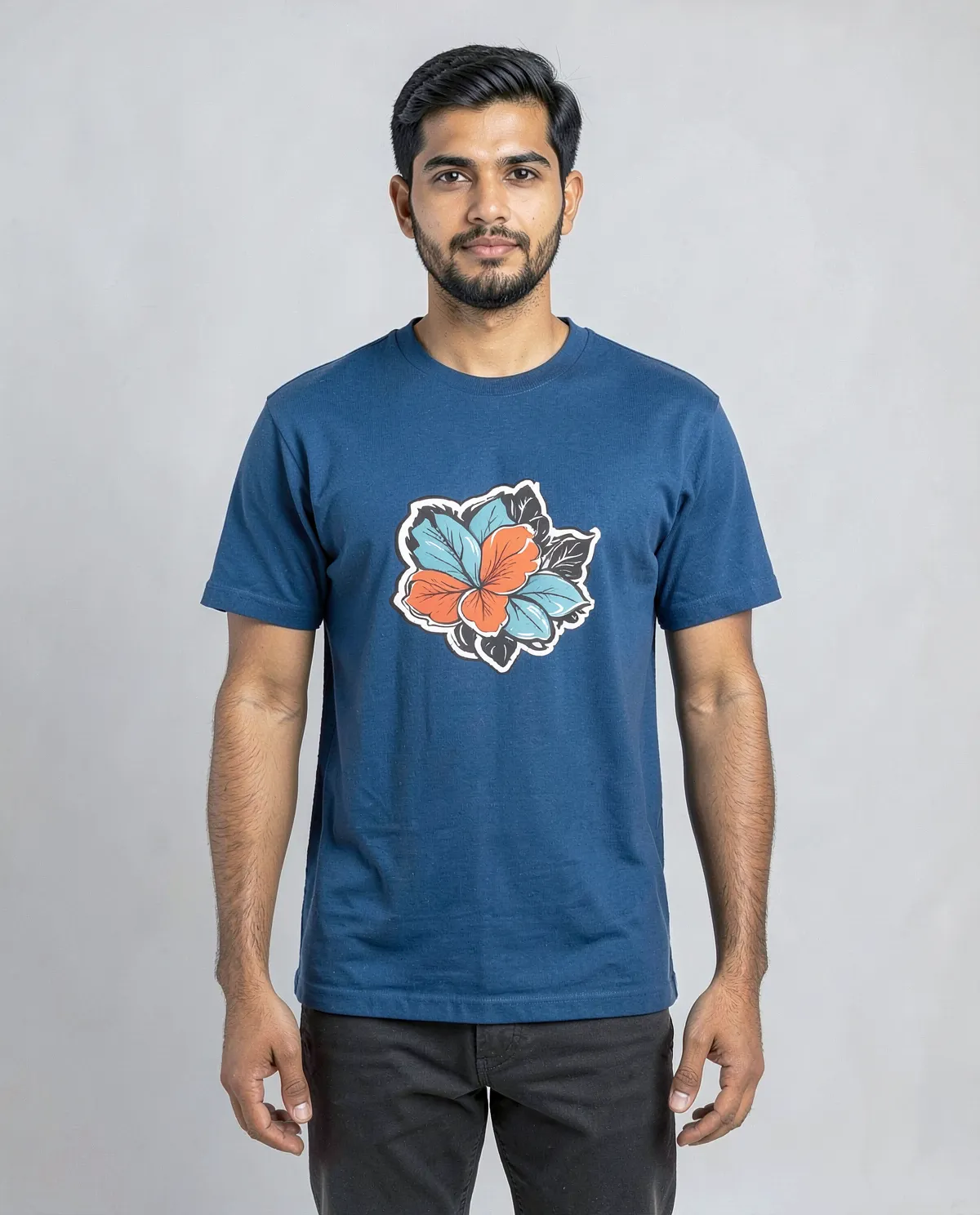 Blue Eco Sustainable T Shirt with Modern Fit