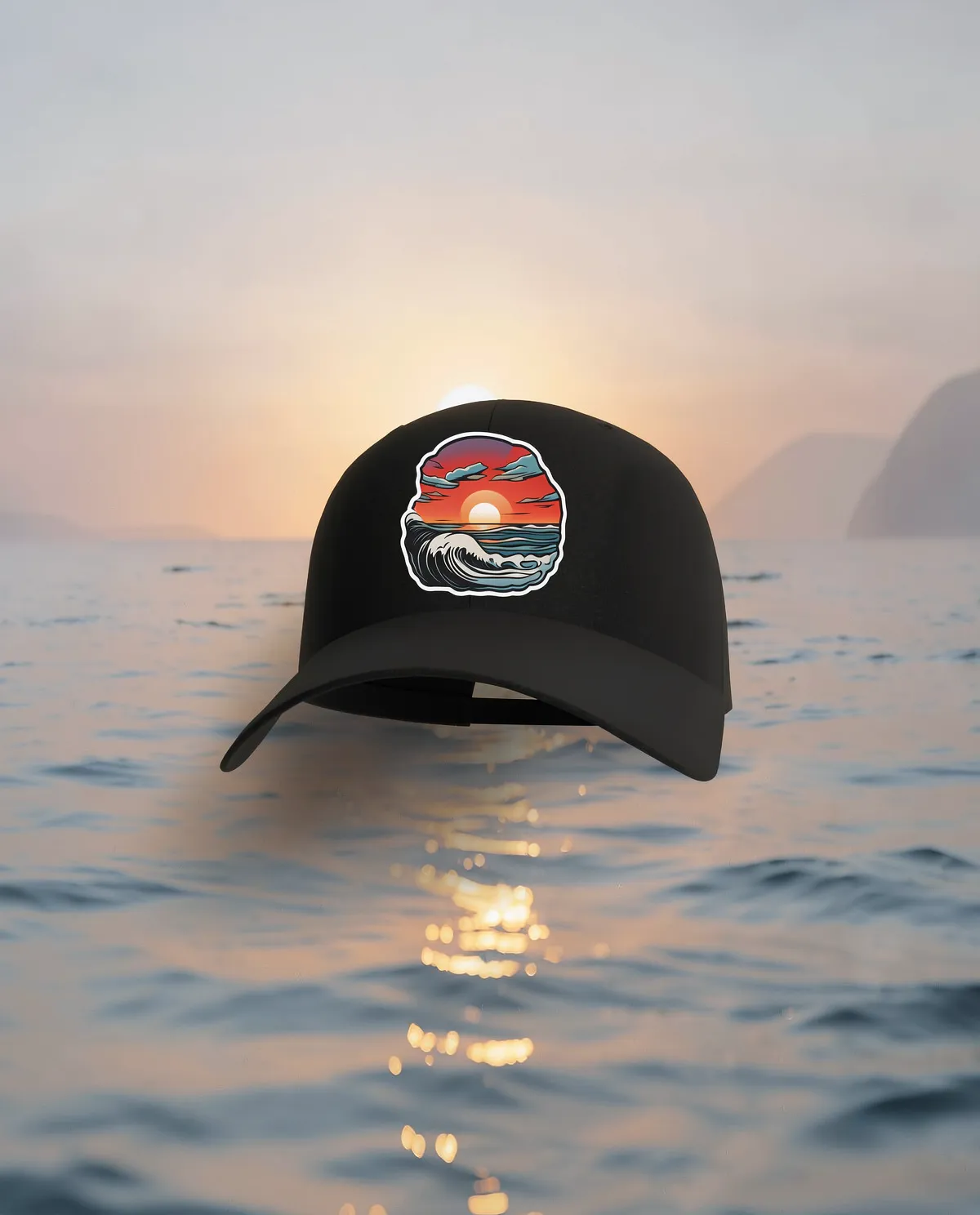 Black Adjustable 5‑Panel Cotton Cap with Velcro Closure 59