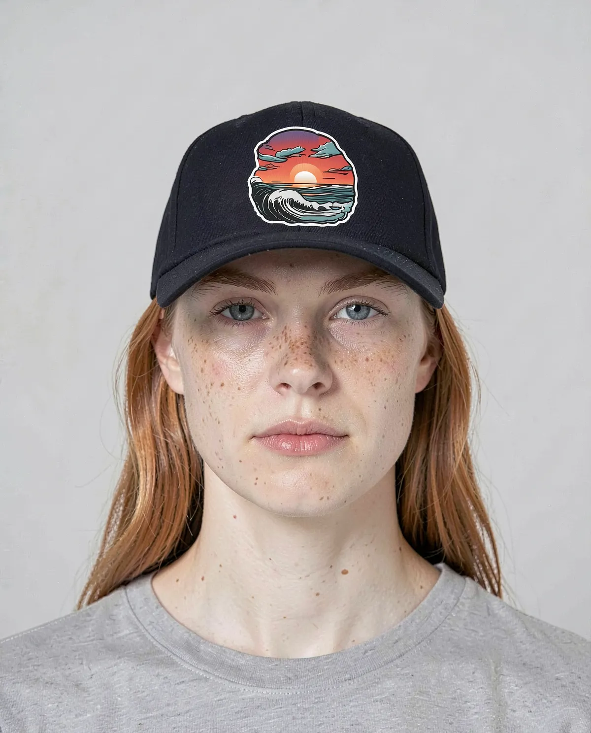 Navy Classic 5‑Panel Cap with Velcro Closure 0