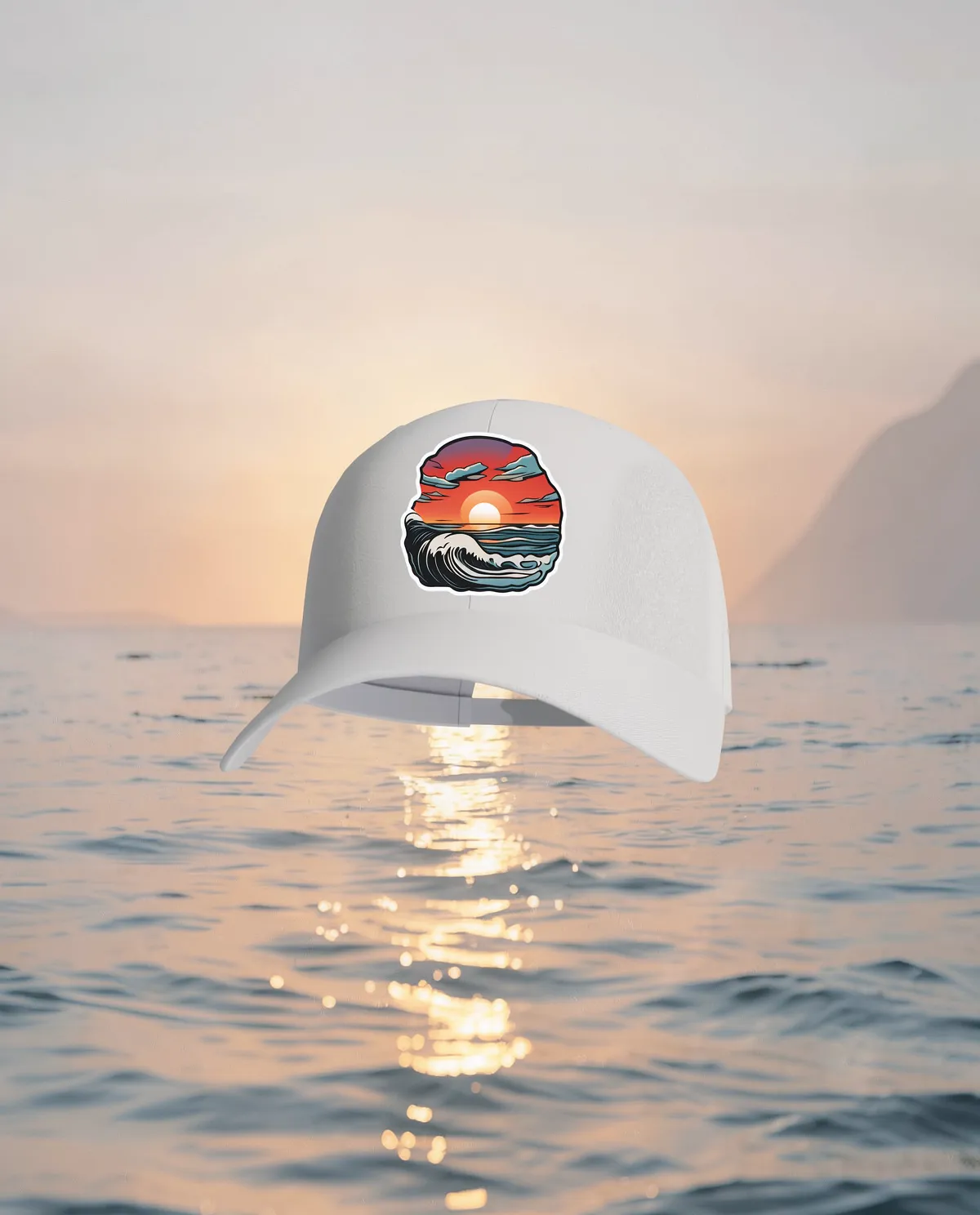 White Cap with Velcro Closure for Custom Prints 59