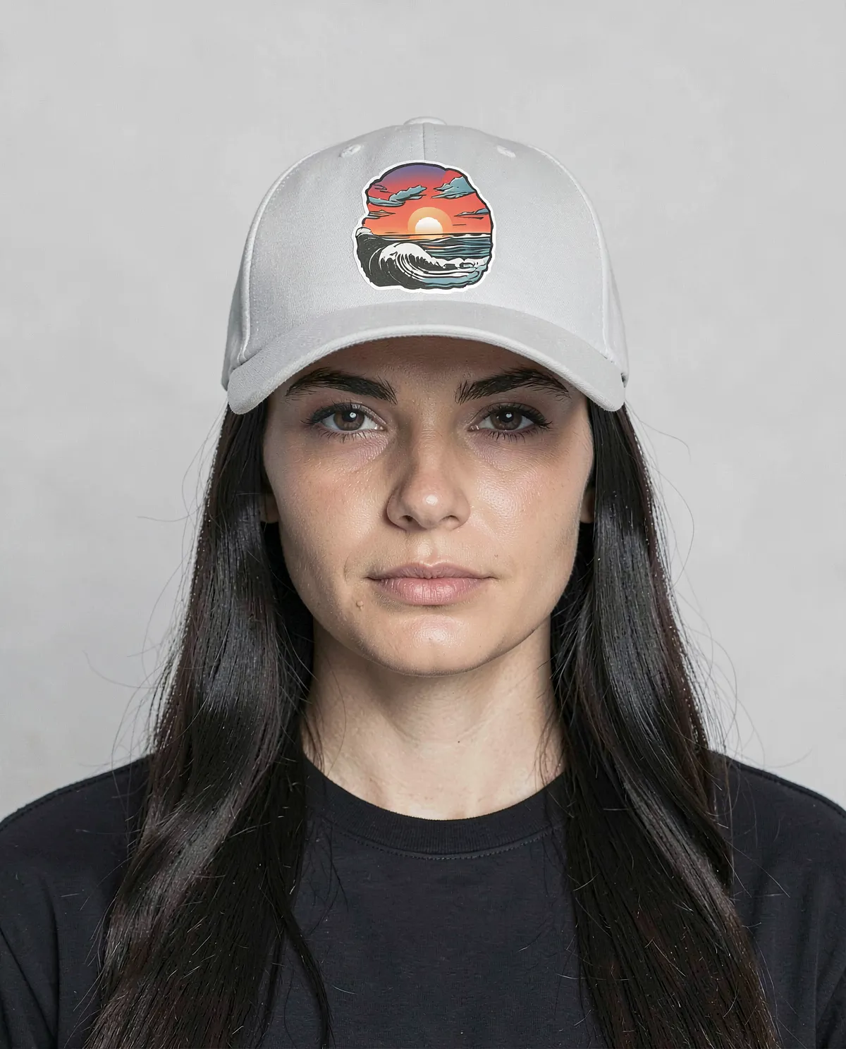 White Cap with Velcro Closure for Custom Prints 0
