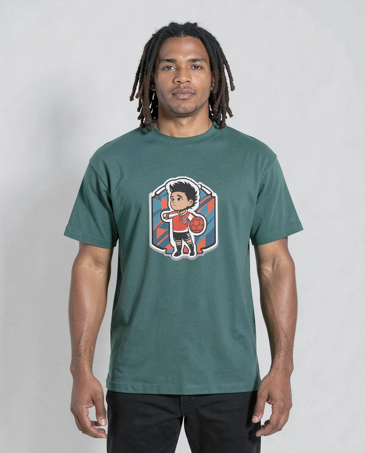 Green Organic Cotton T‑Shirt with Clean Design 0