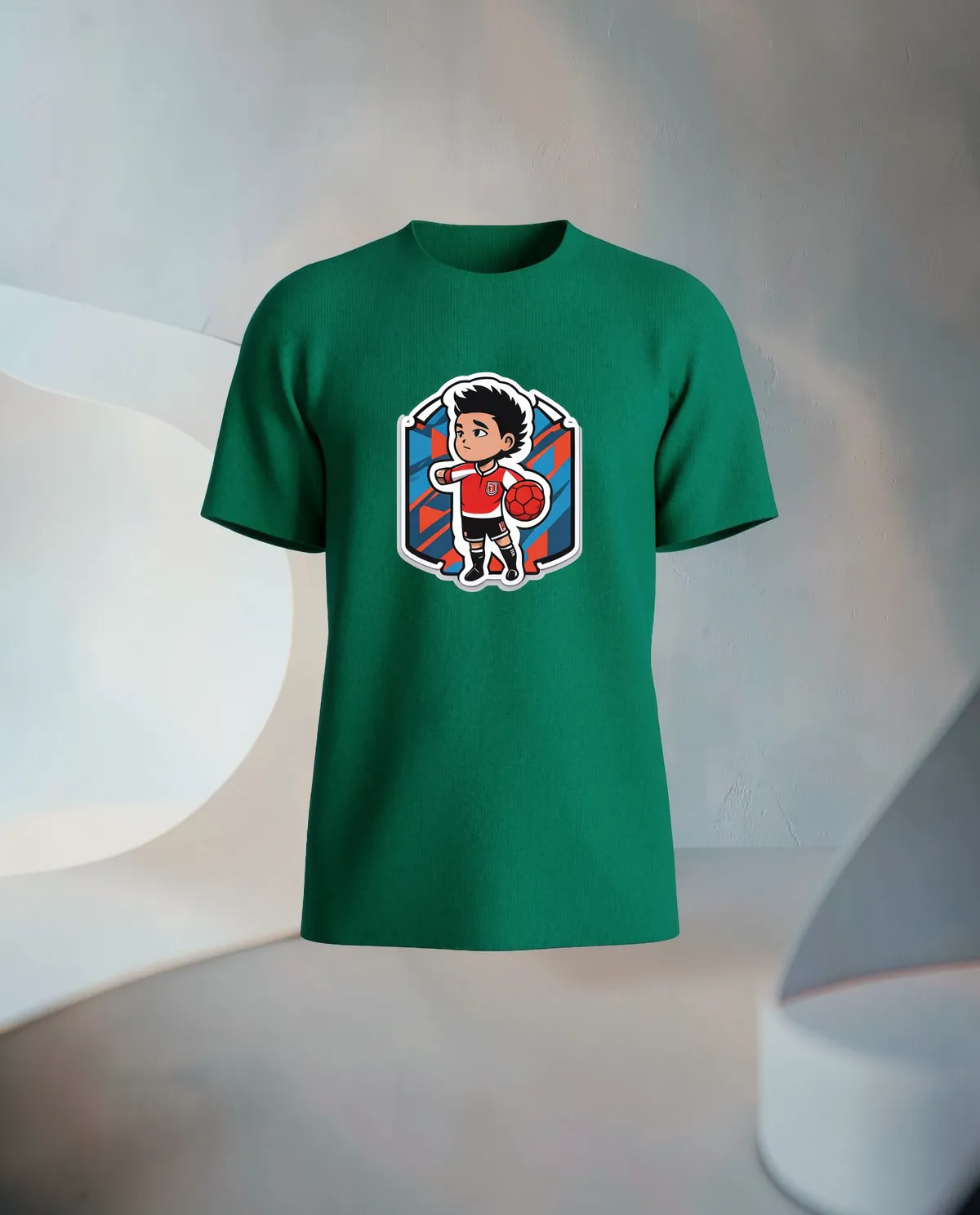 Green Organic Cotton T‑Shirt with Clean Design 59