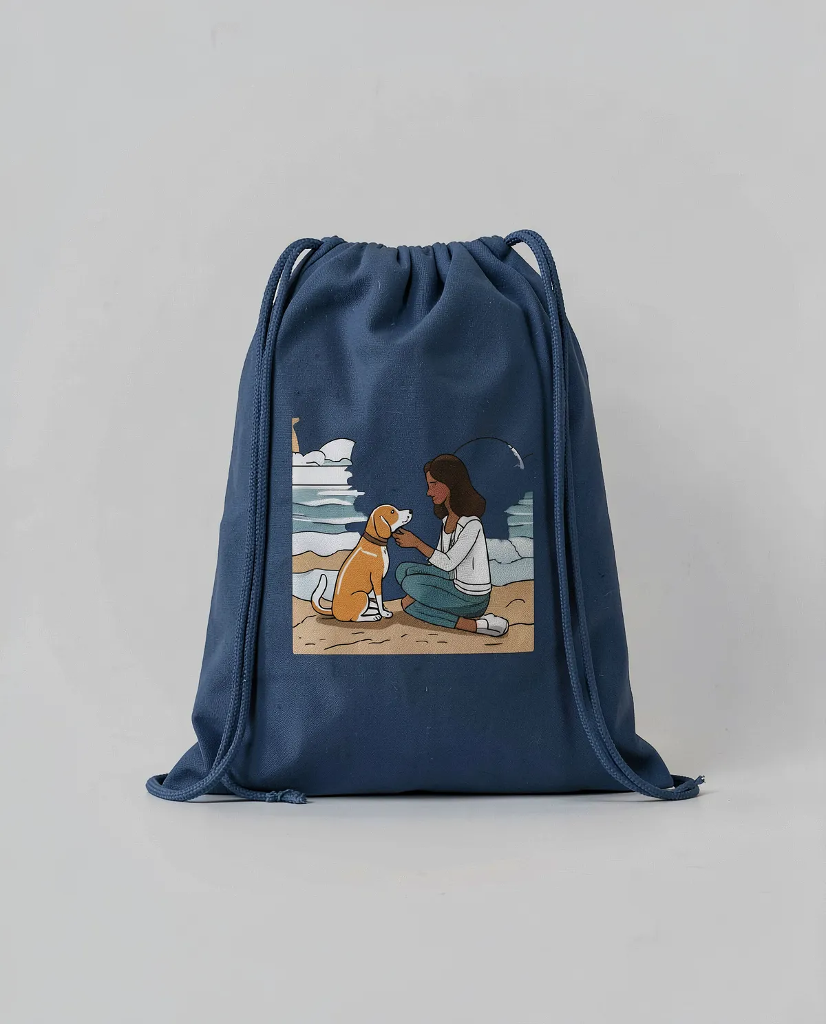 Personalized Drawstring Bag – Smooth Cotton Canvas