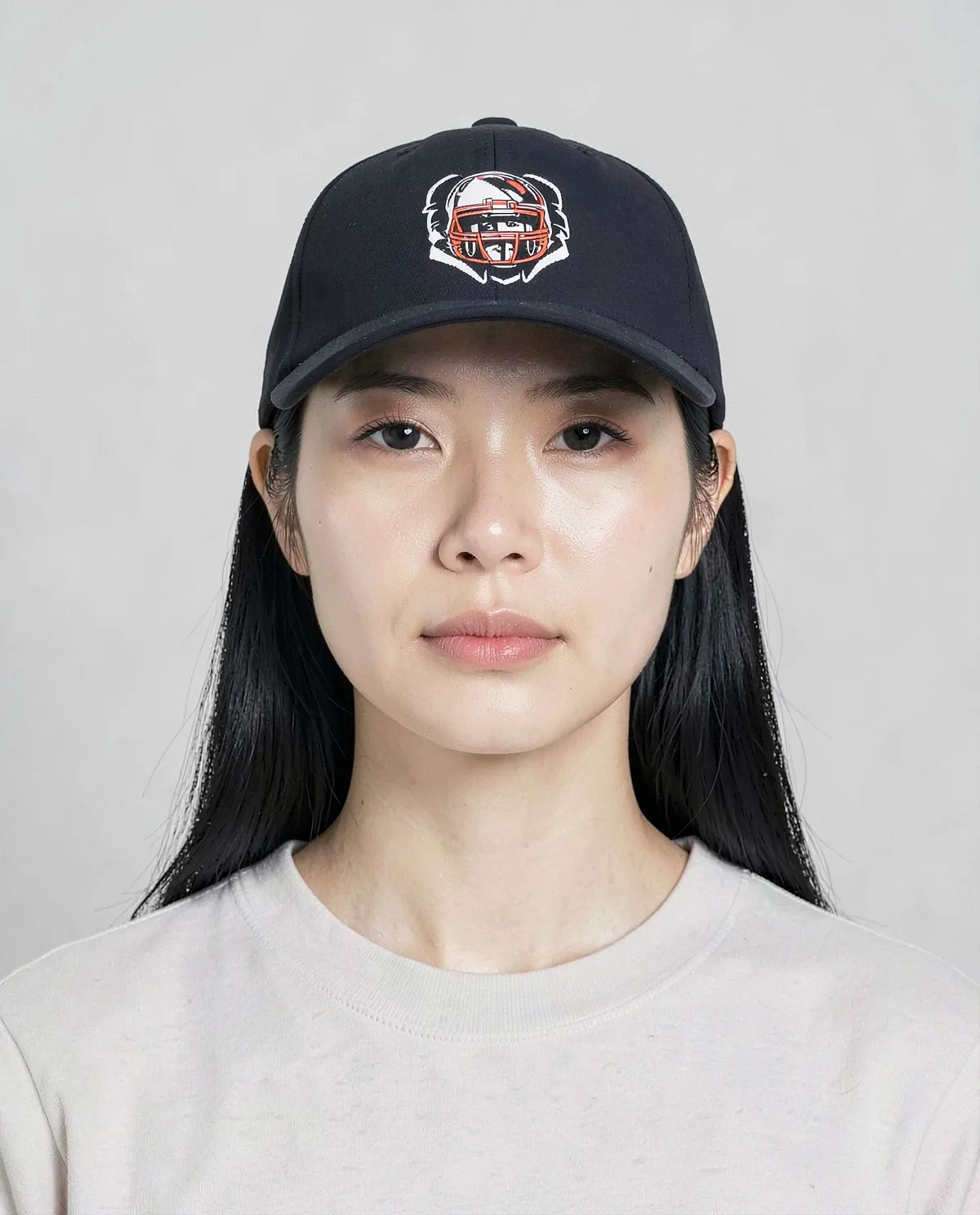 Navy Cap with Adjustable Velcro Closure and Smooth Print Surface 0